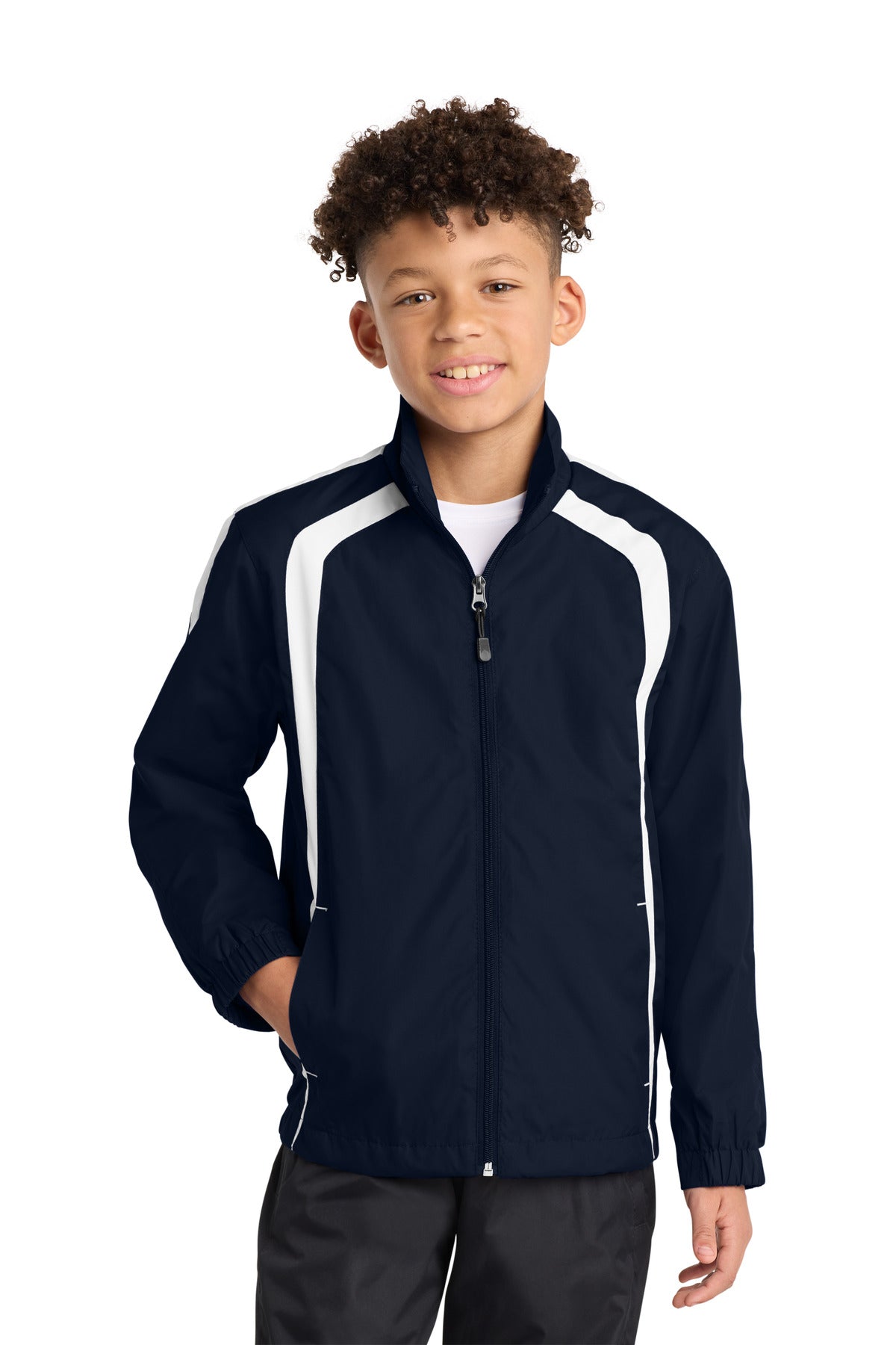 Custom Embroidery or DTF Print - Sport-Tek ® Youth Colorblock Raglan Jacket. YST60