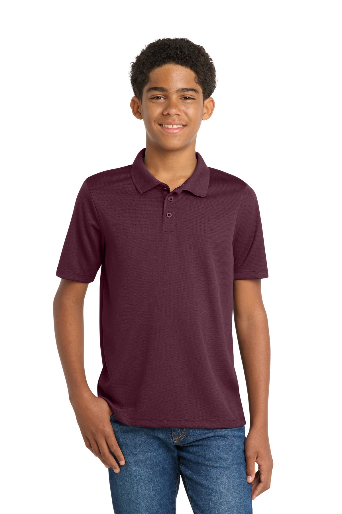 Custom Embroidery or DTF Print - Sport-Tek ® Youth PosiCharge ® RacerMesh ® Polo. YST640