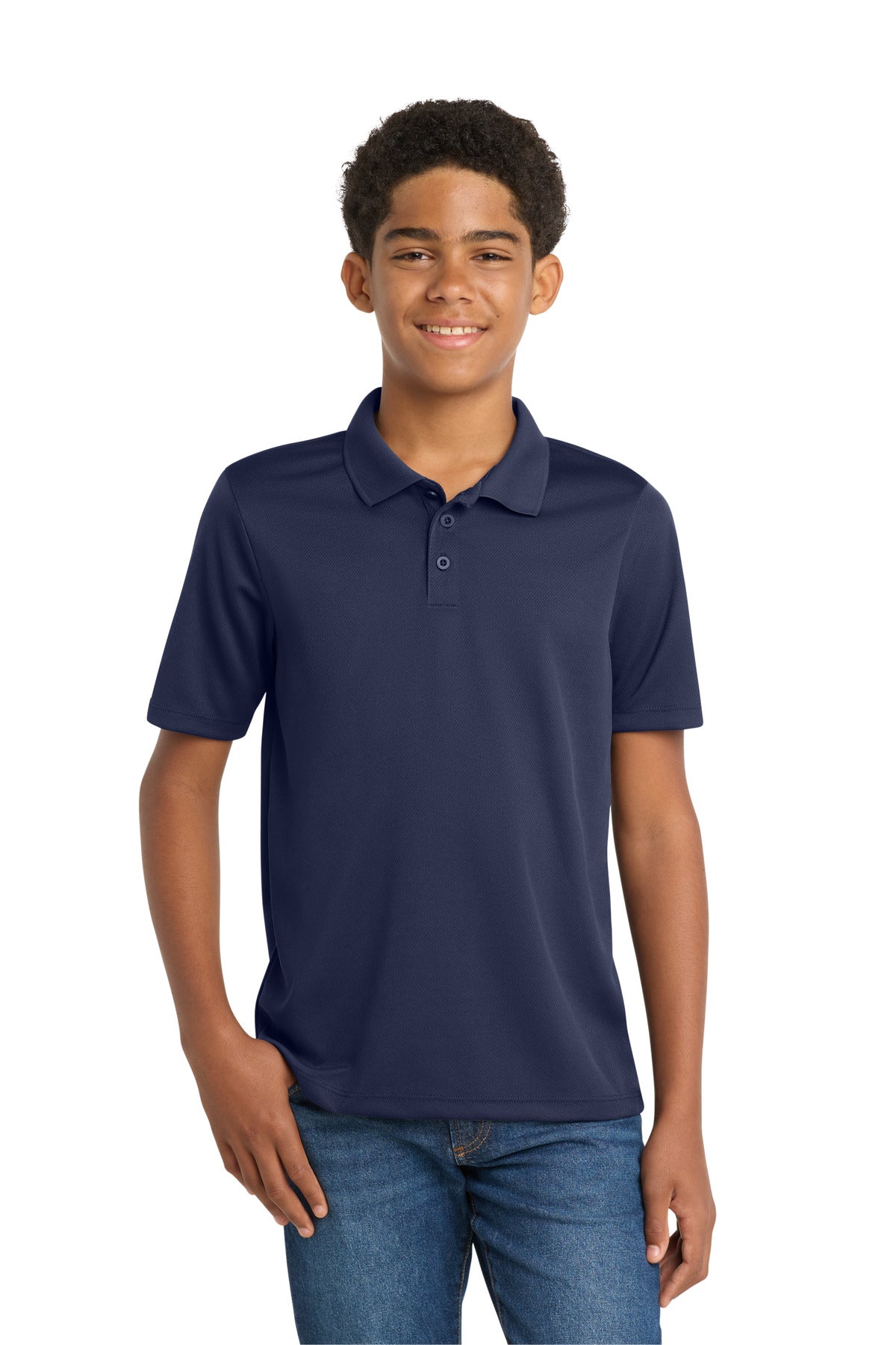 Custom Embroidery or DTF Print - Sport-Tek ® Youth PosiCharge ® RacerMesh ® Polo. YST640