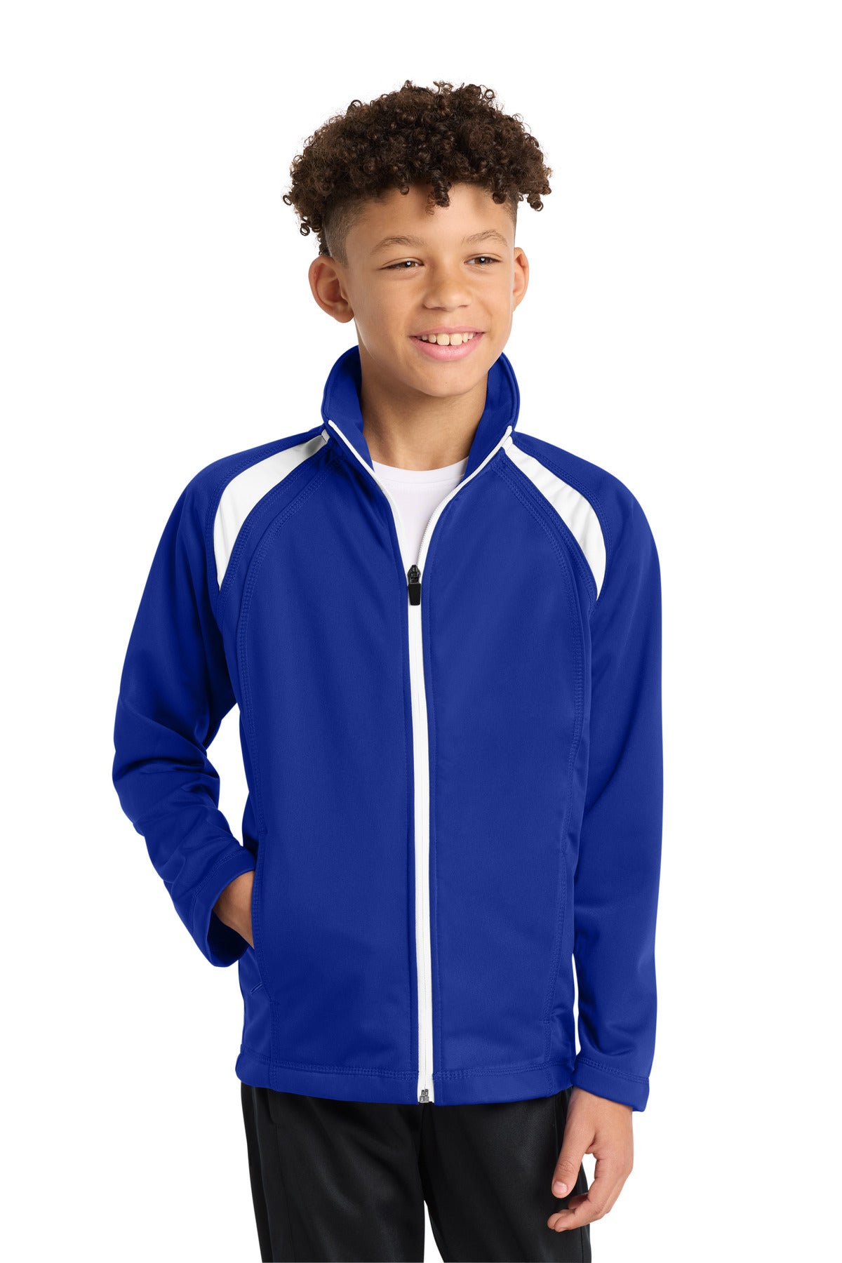 Custom Embroidery or DTF Print - Sport-Tek ® Youth Tricot Track Jacket. YST90