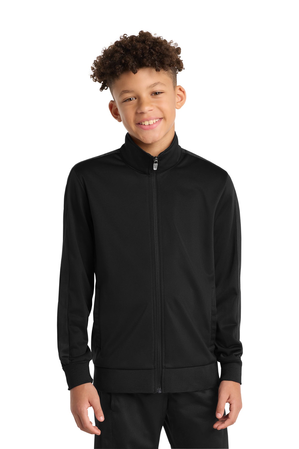 Custom Embroidery or DTF Print - Sport-Tek ® Youth Tricot Sleeve Stripe Track Jacket. YST94