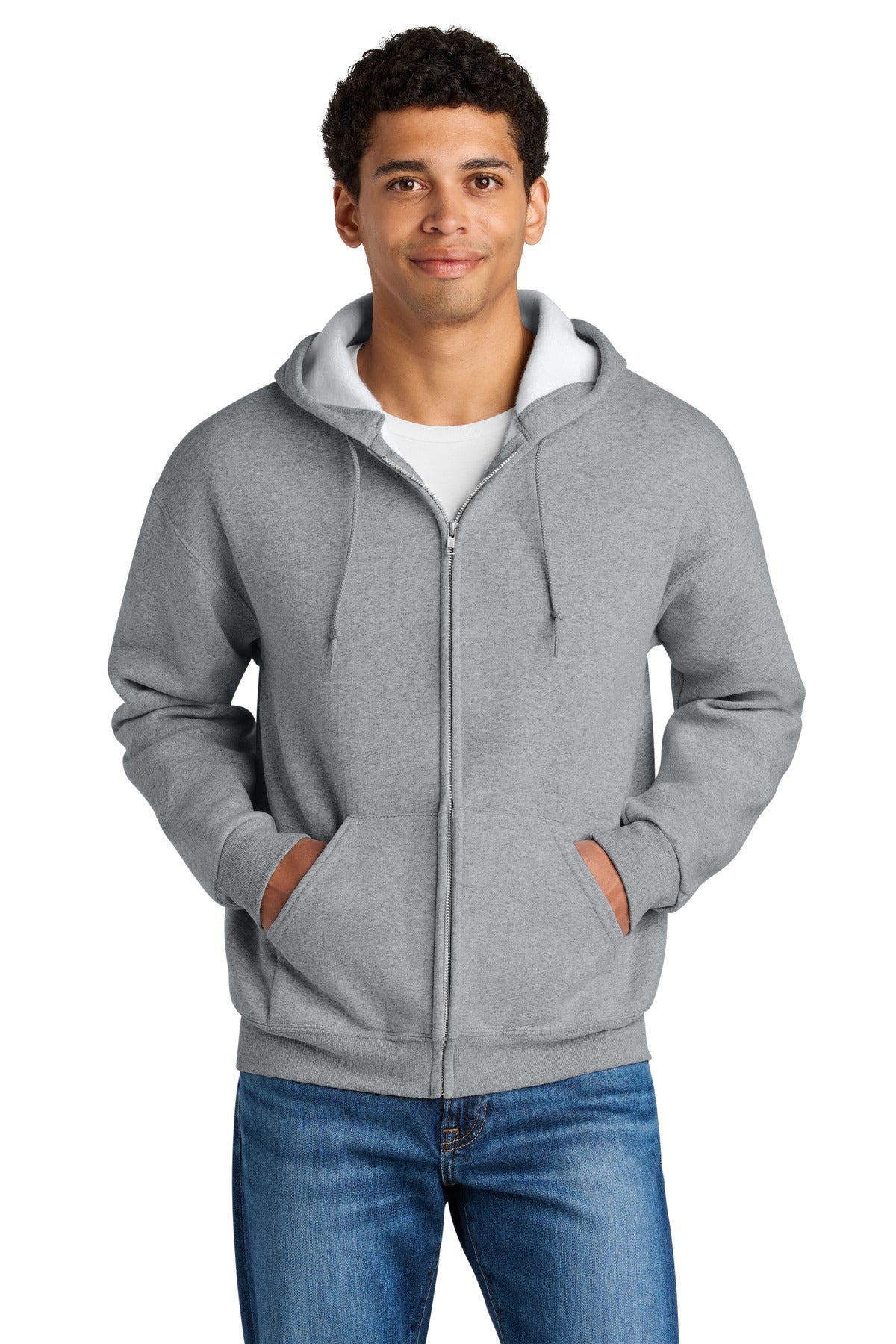 Custom Embroidery or DTF Print - Jerzees Rugged ™ Unisex Full-Zip Hooded Sweatshirt Z12M