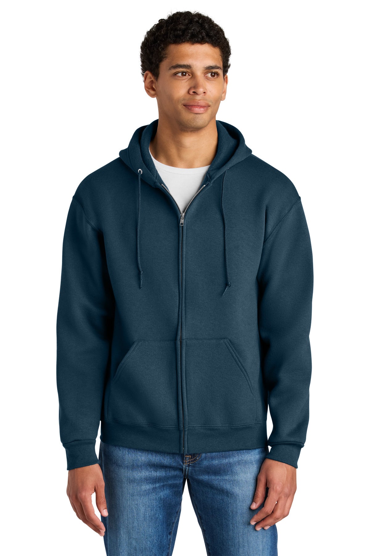 Custom Embroidery or DTF Print - Jerzees Rugged ™ Unisex Full-Zip Hooded Sweatshirt Z12M
