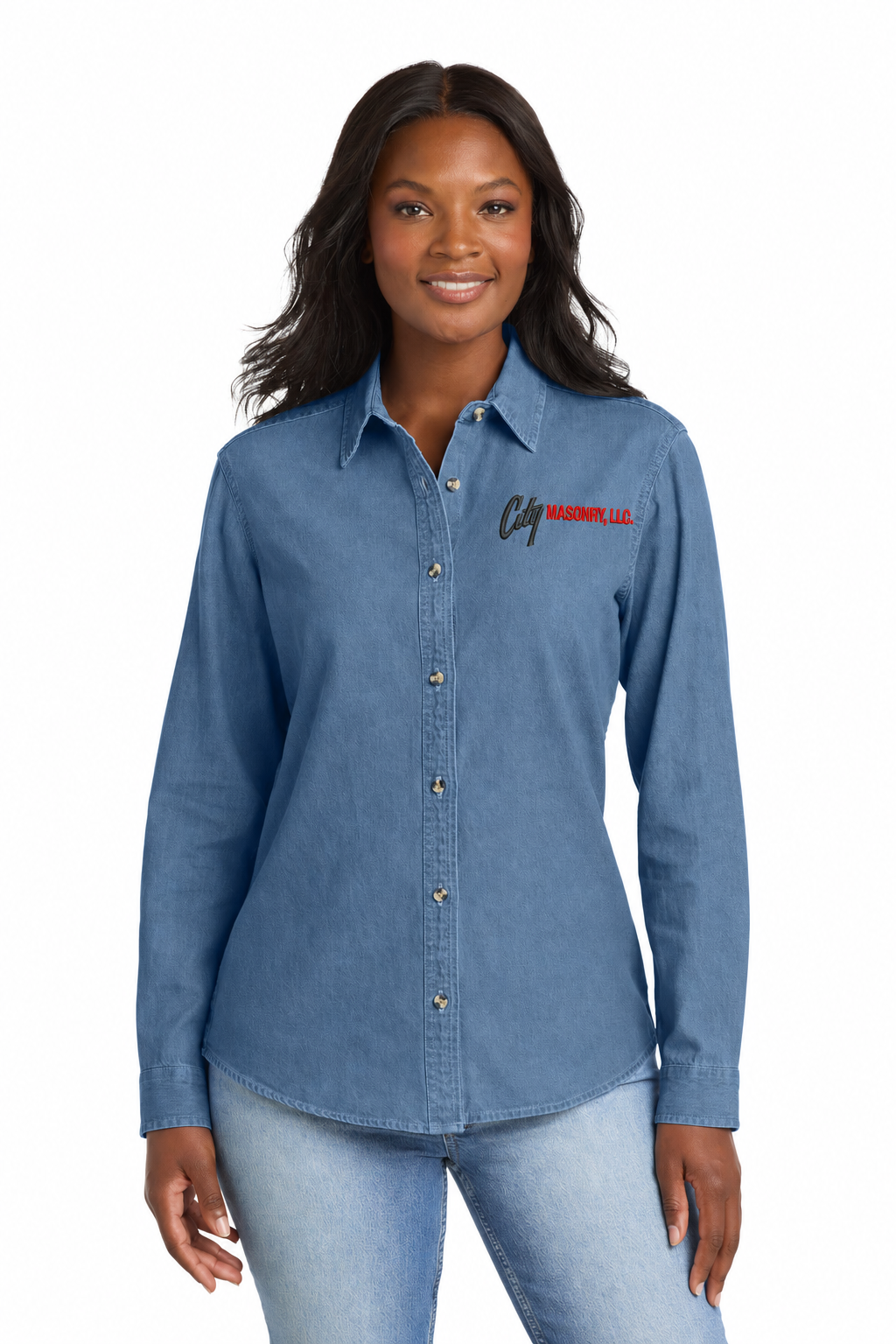 City Masonry LSP10 — Faded Blue embroidered mockup