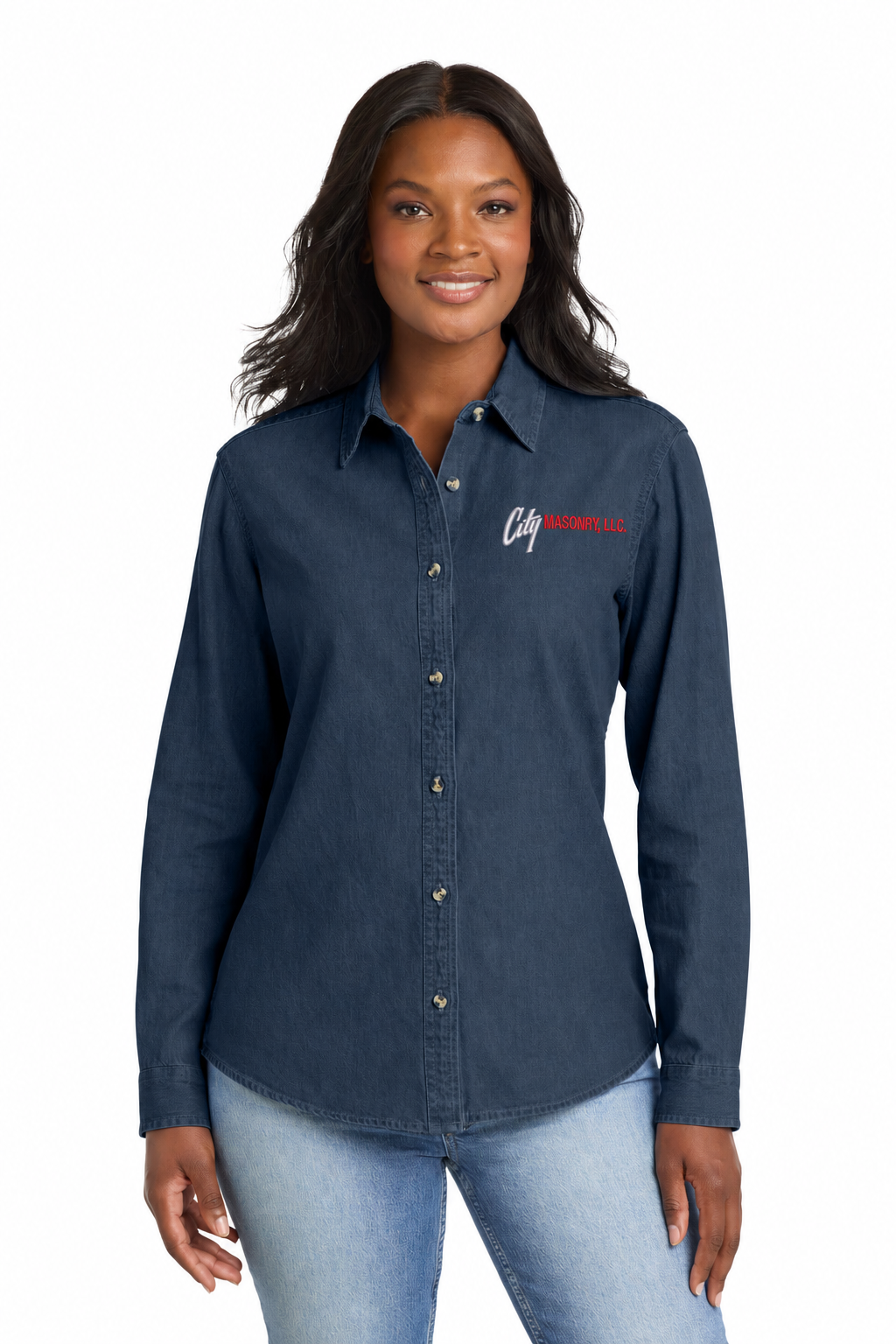 City Masonry LSP10 — Ink Blue embroidered mockup