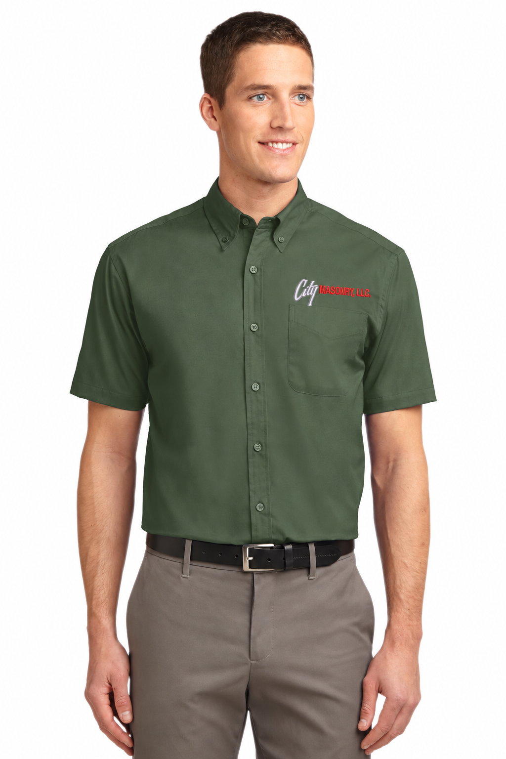 City Masonry S508 — Clover Green embroidered mockup