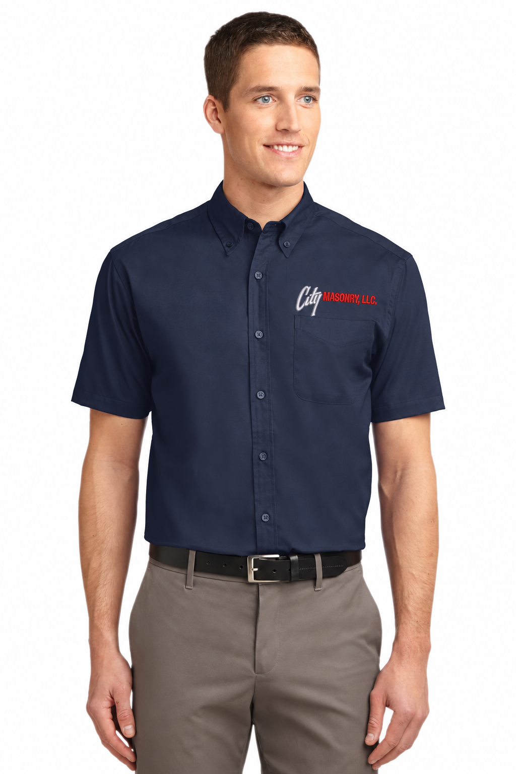 City Masonry S508 — Navy/ Light Stone embroidered mockup