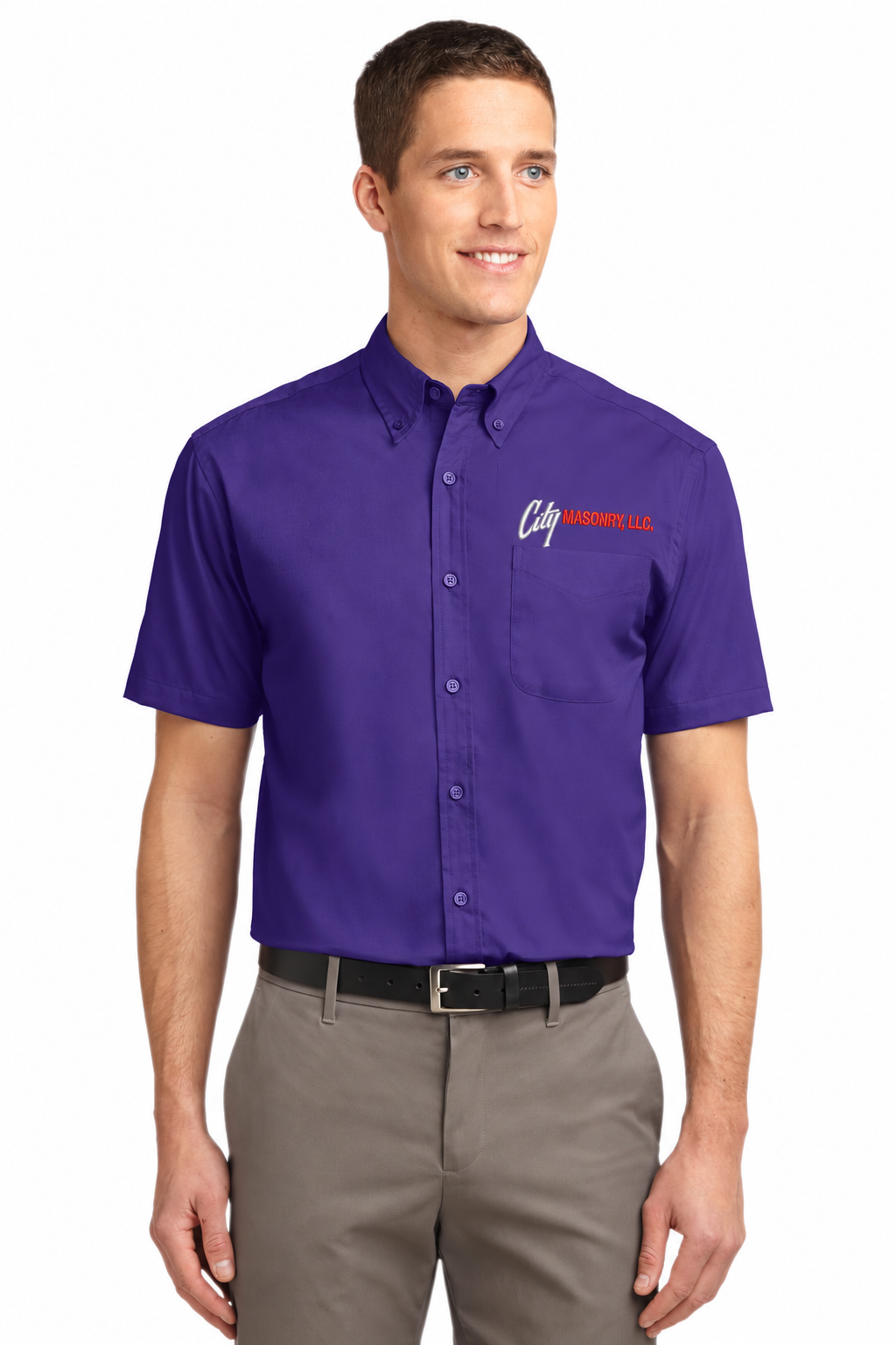City Masonry S508 — Purple/ Light Stone embroidered mockup