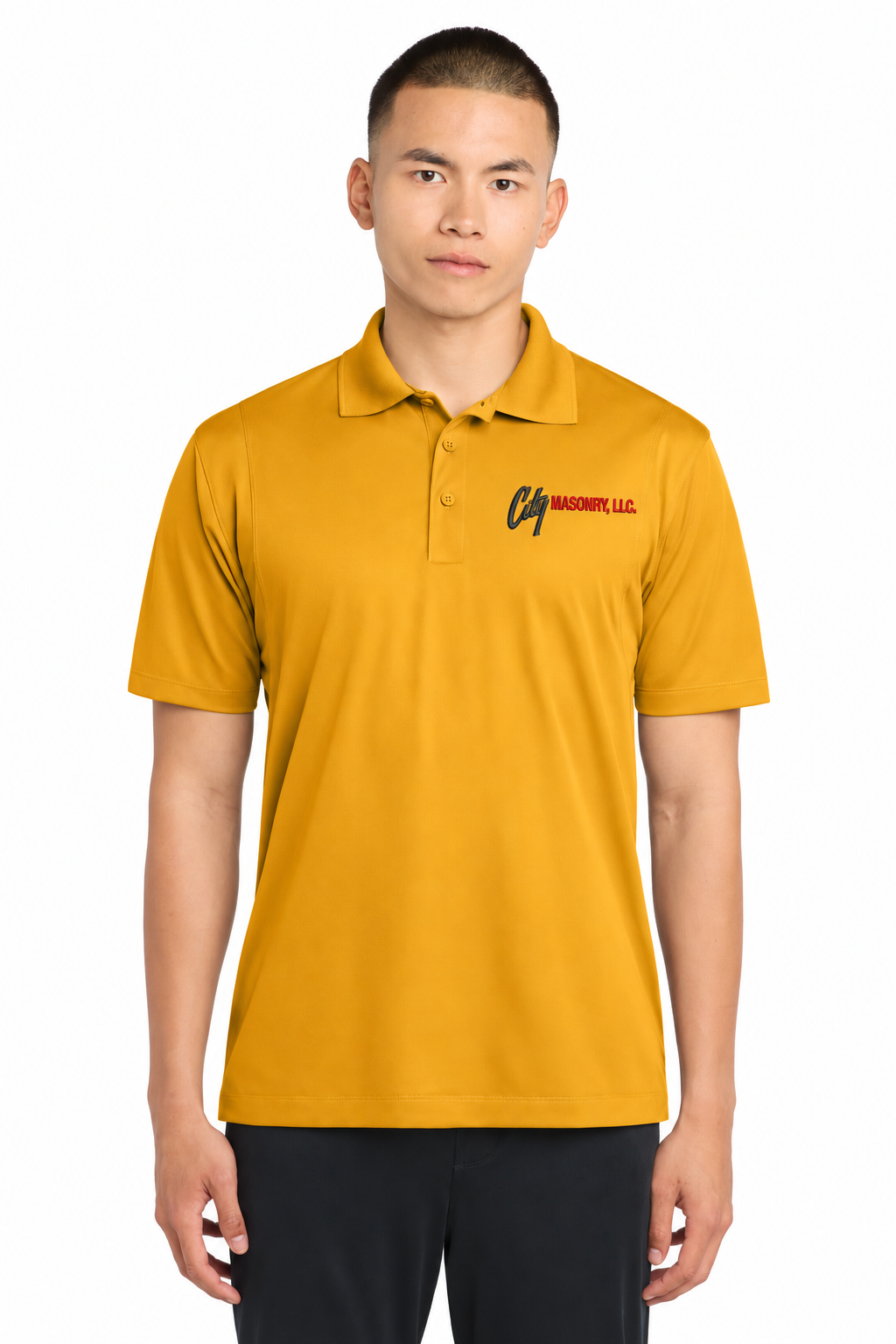 City Masonry ST650 — Gold embroidered mockup