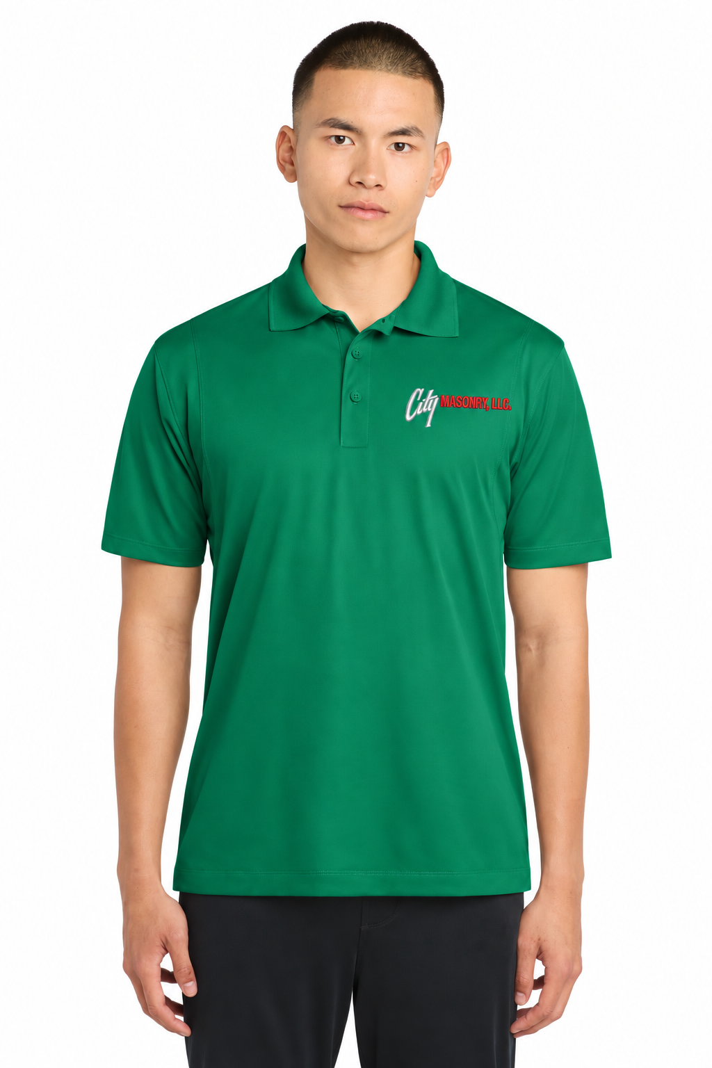 City Masonry ST650 — Kelly Green embroidered mockup