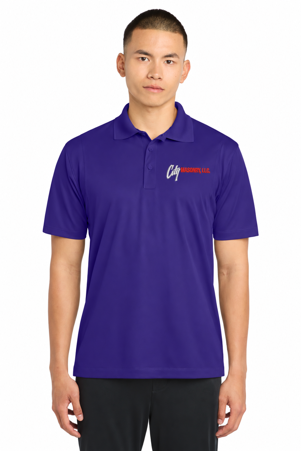 City Masonry ST650 — Purple embroidered mockup
