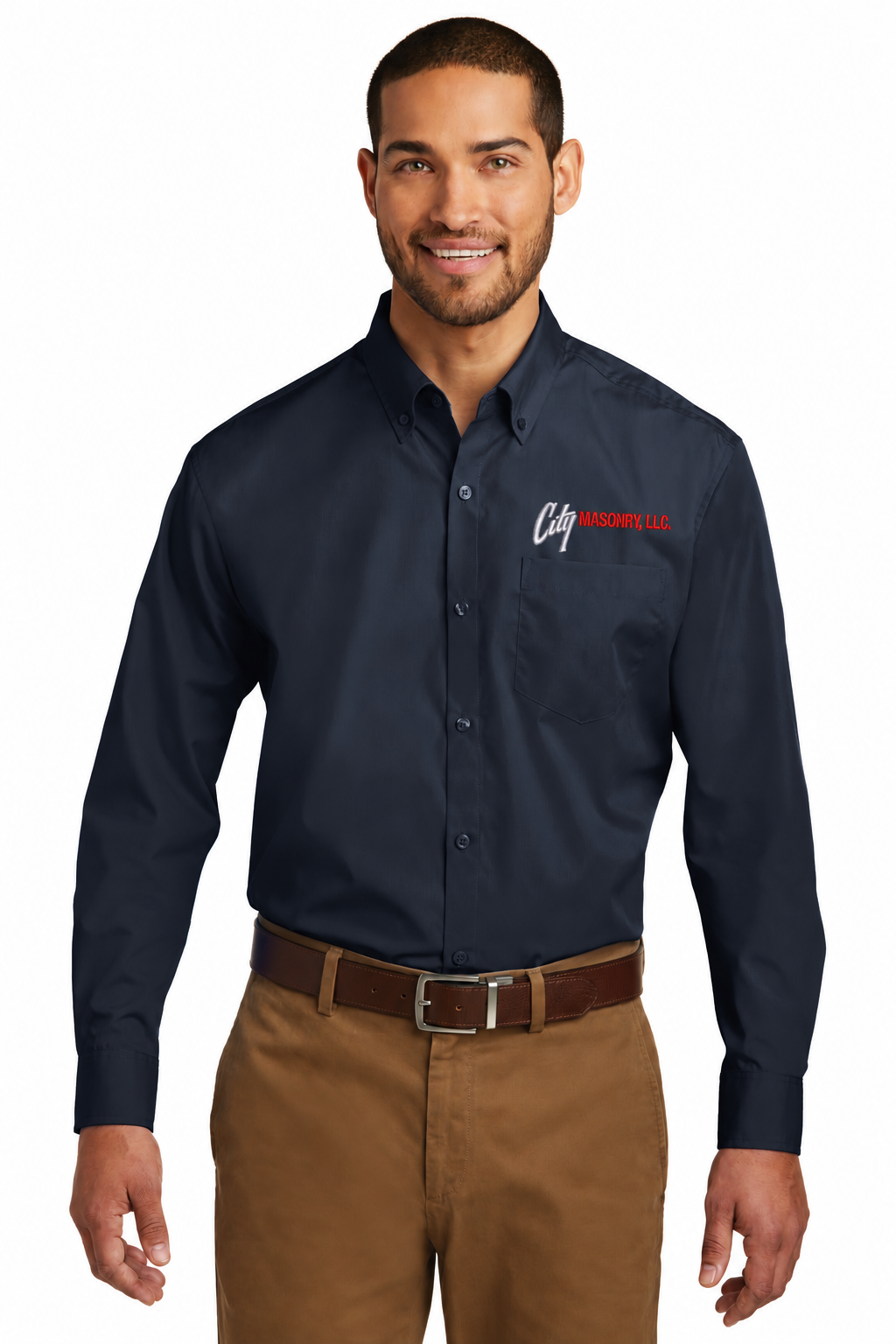 City Masonry W100 — River Blue Navy embroidered mockup