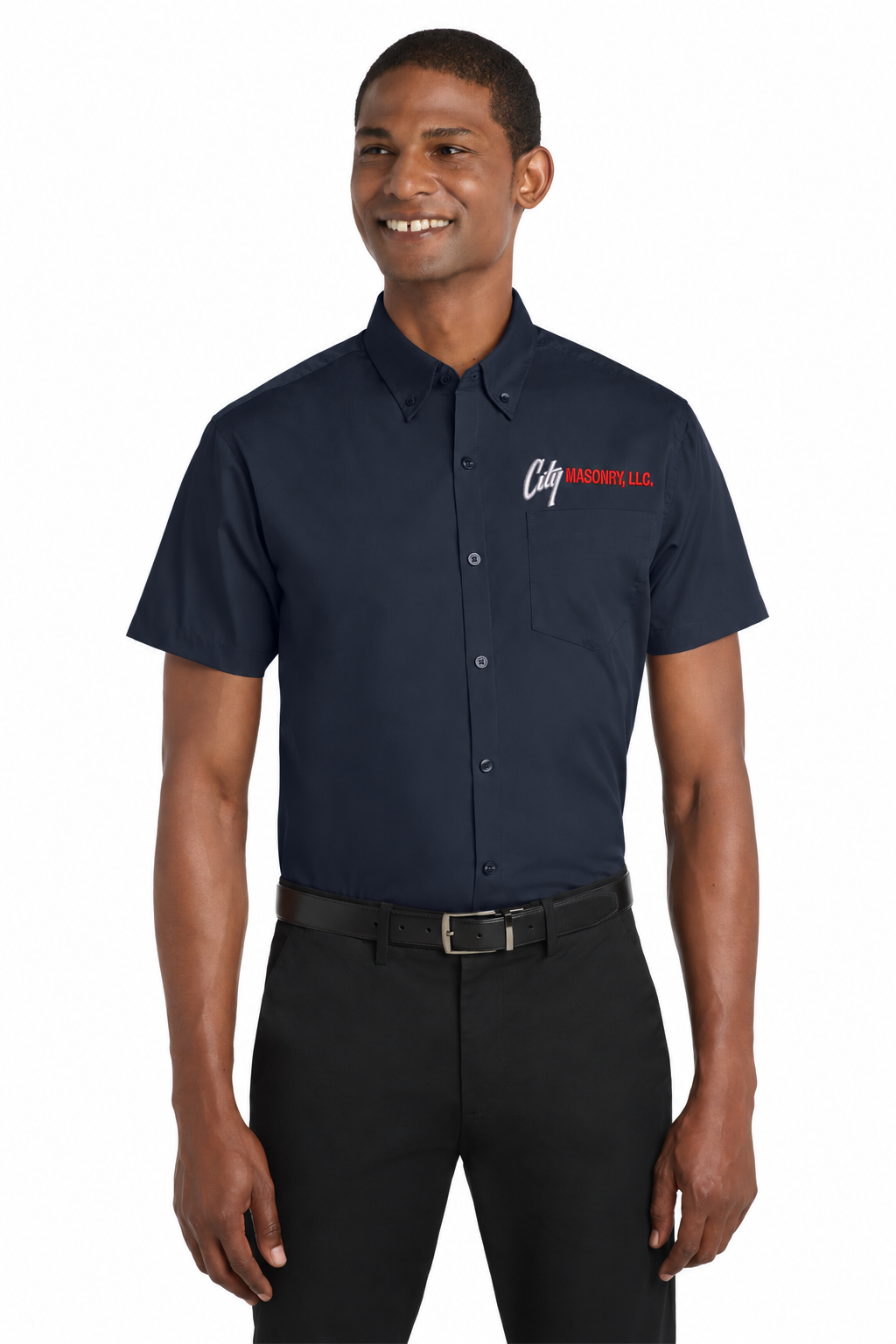 City Masonry W101 — River Blue Navy embroidered mockup