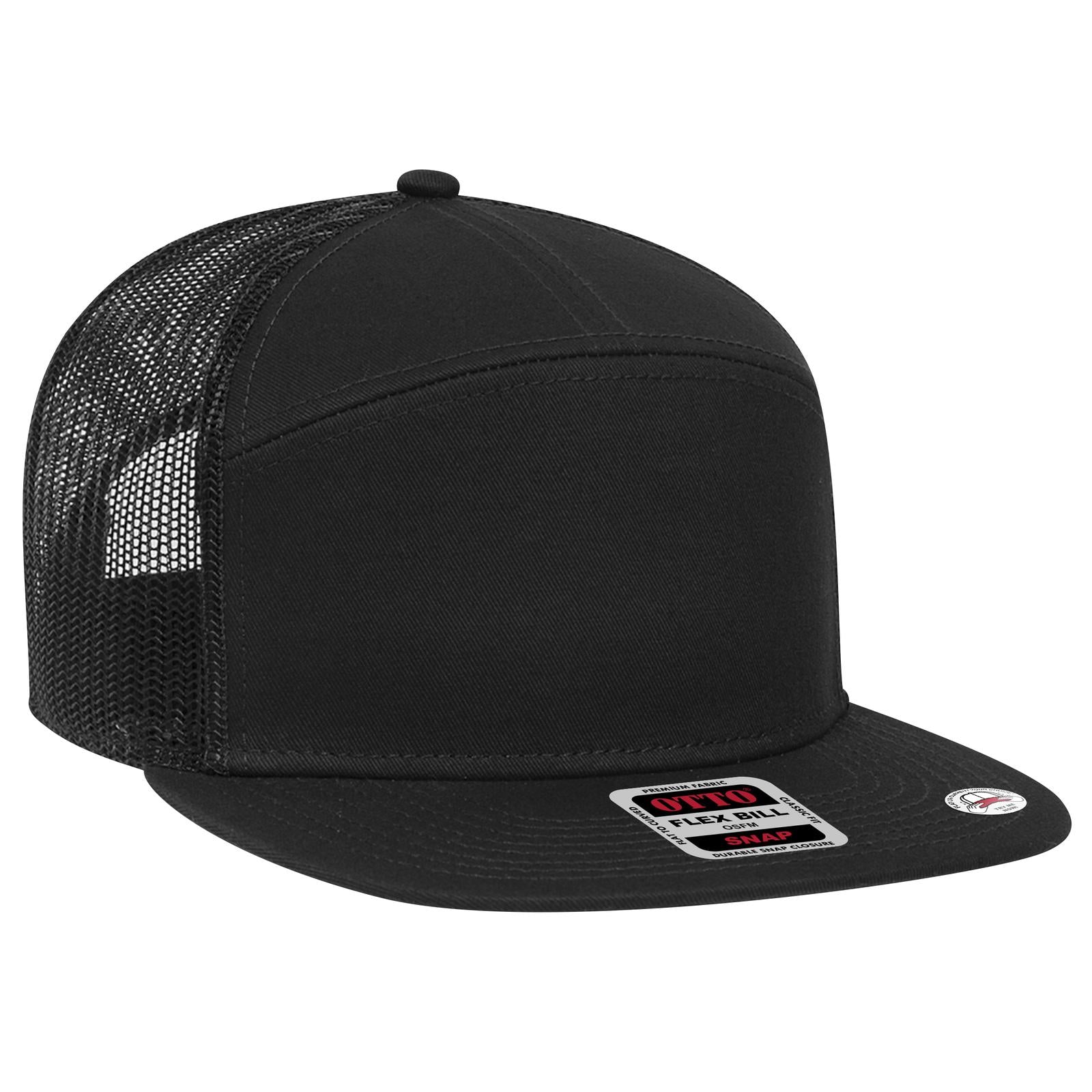 Custom Embroidered - OTTO CAP "OTTO SNAP" 7 Panel Pro Style Mesh Back Trucker Snapback Hat