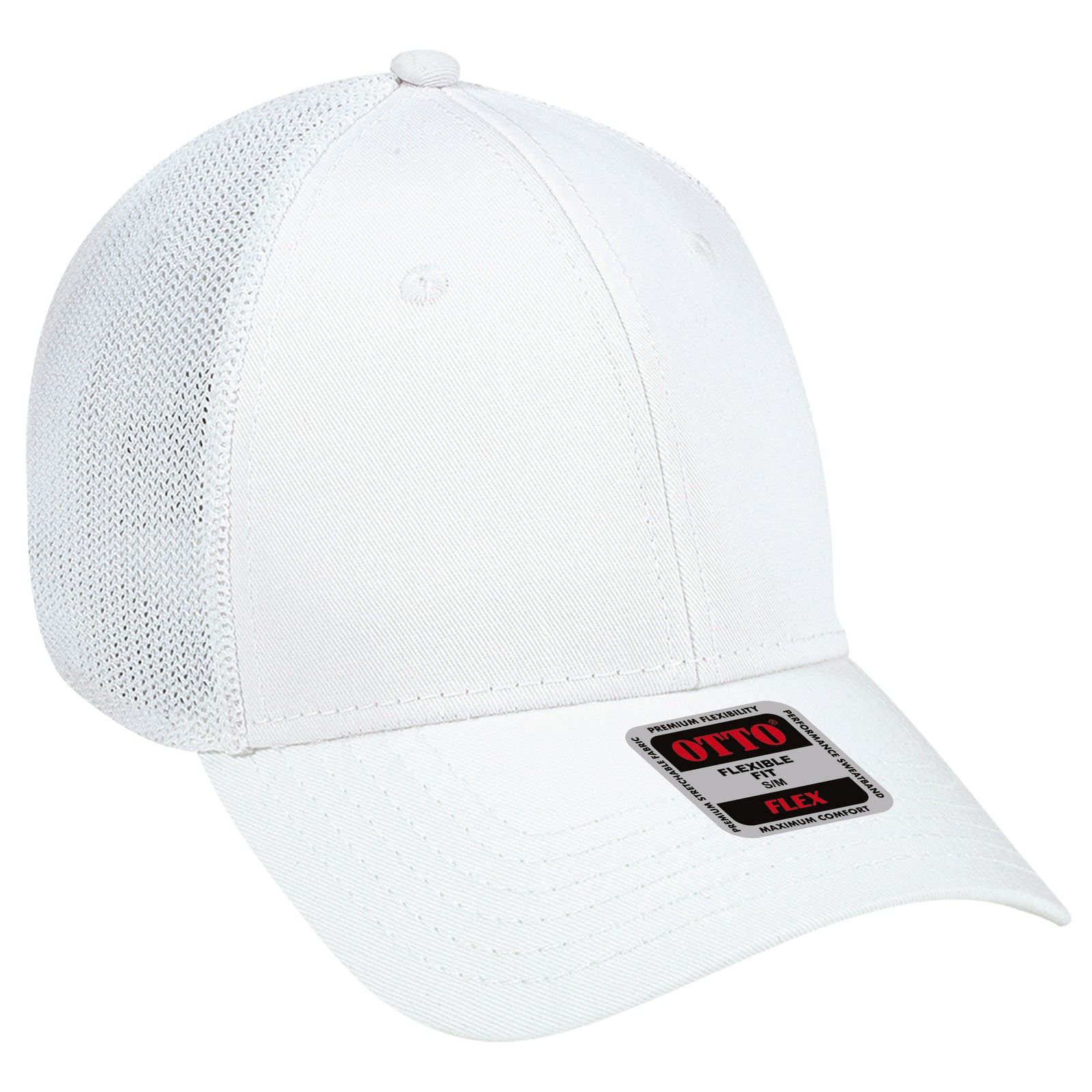Custom Embroidered or DTF Printed - OTTO CAP® OTTO FLEX® Fitted 6 Panel Low Profile Mesh Back Trucker Hat