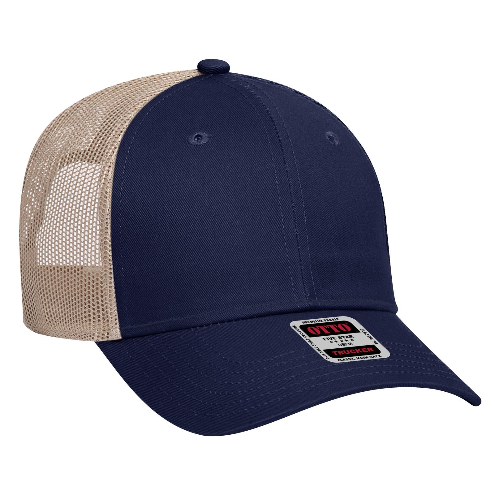Custom Embroidered or DTF Printed - OTTO CAP® 6 Panel Low Profile Mesh Back Trucker Hat