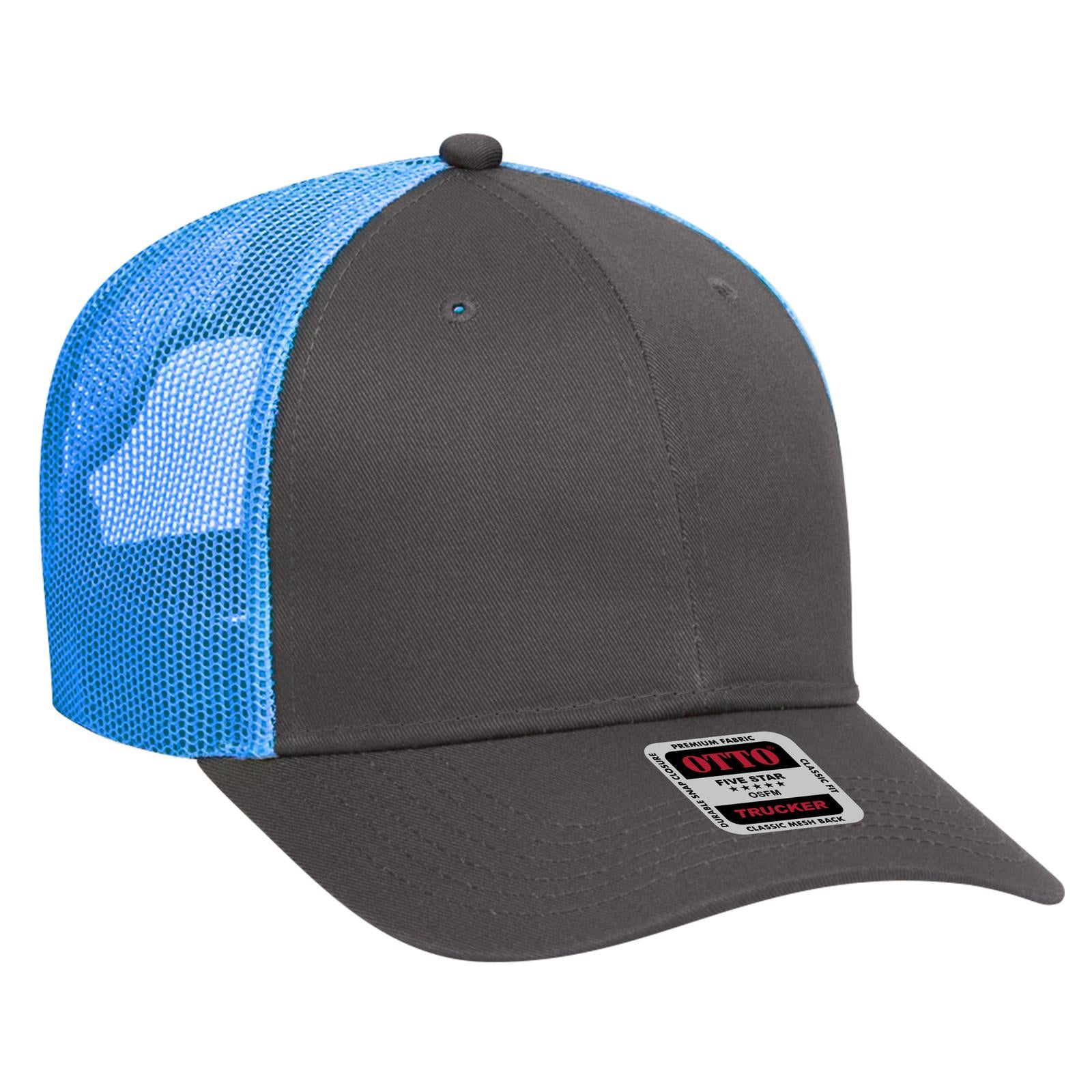 Custom Embroidered or DTF Printed - OTTO CAP® 6 Panel Low Profile Mesh Back Trucker Hat