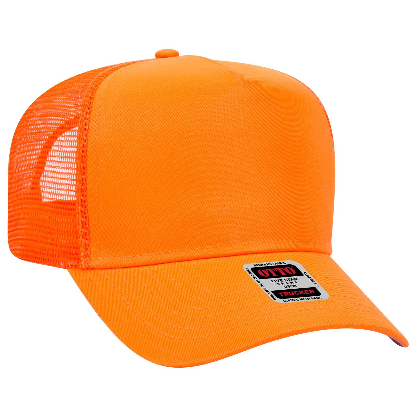 Custom Embroidered - OTTO CAP 5 Panel Mid Profile Mesh Back Trucker Hat