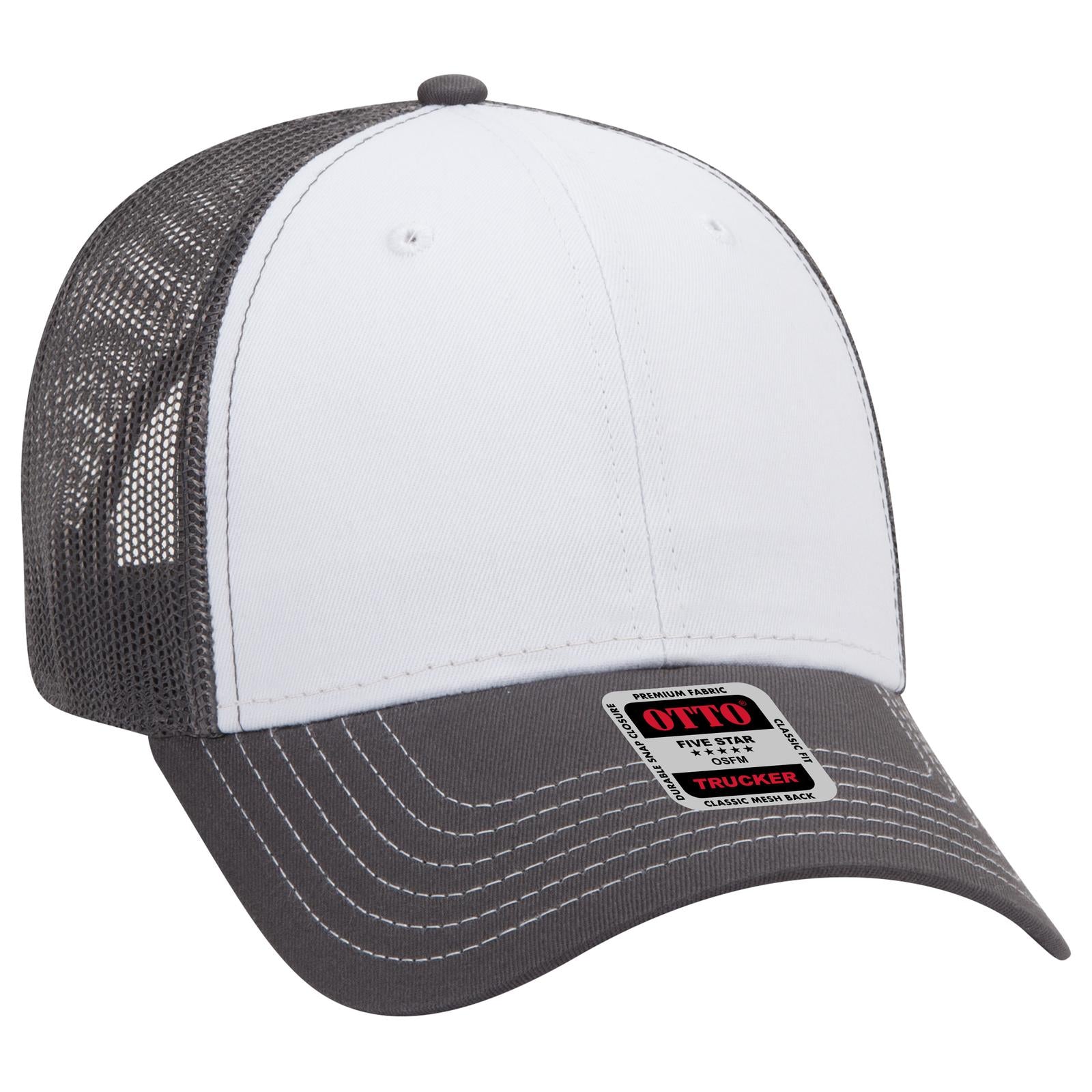 Custom Embroidered - OTTO CAP 6 Panel Low Profile Mesh Back Trucker Hat