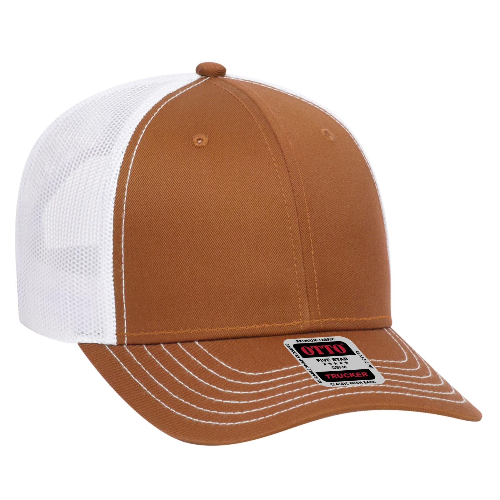 Custom Embroidered - OTTO CAP 6 Panel Low Profile Mesh Back Trucker Hat