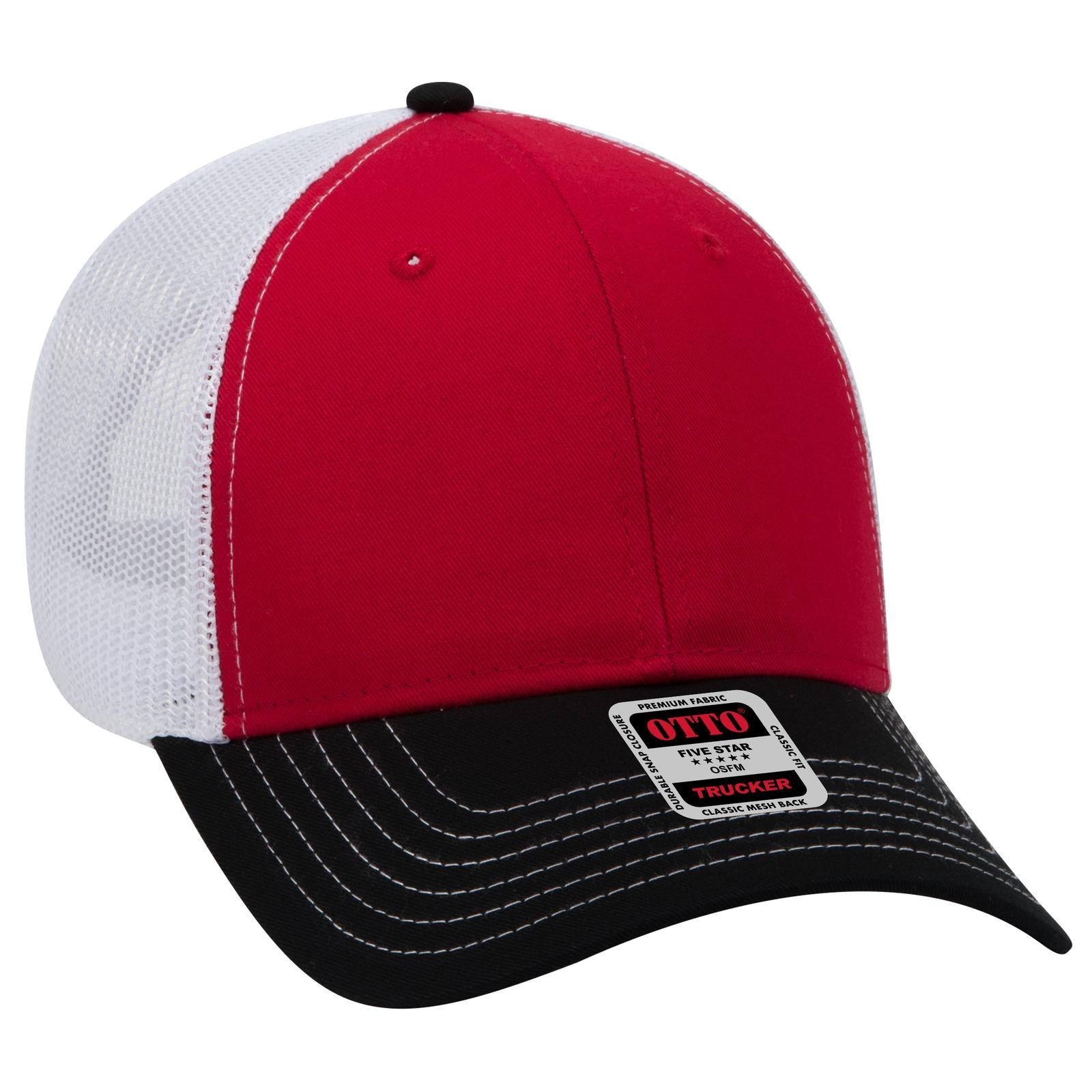Custom Embroidered - OTTO CAP 6 Panel Low Profile Mesh Back Trucker Hat