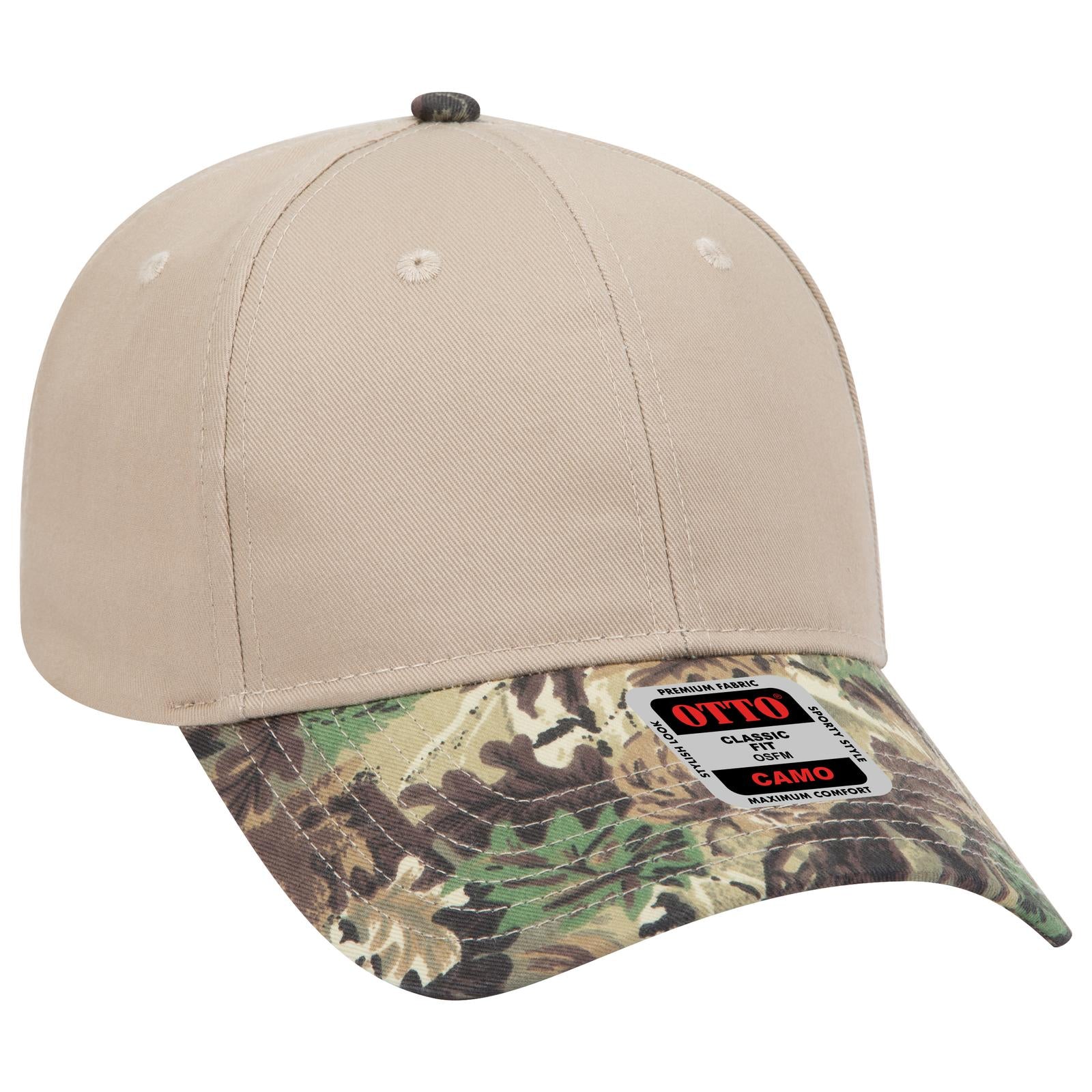Custom Embroidered or DTF Printed - OTTO CAP® Camouflage 6 Panel Low Profile Baseball Cap