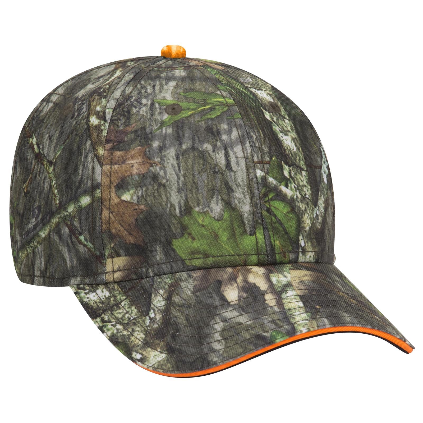 Custom Embroidered or DTF Printed - OTTO CAP® Mossy Oak Camouflage Sandwich Visor 6 Panel Low Profile Baseball Cap