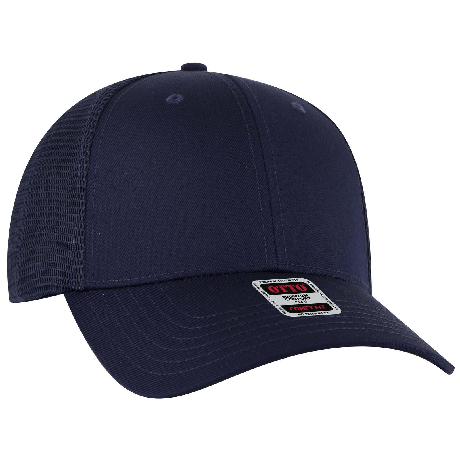 Custom Embroidered or DTF Printed - OTTO CAP® OTTO COMFY FIT® 6 Panel Low Profile Mesh Back Trucker Hat