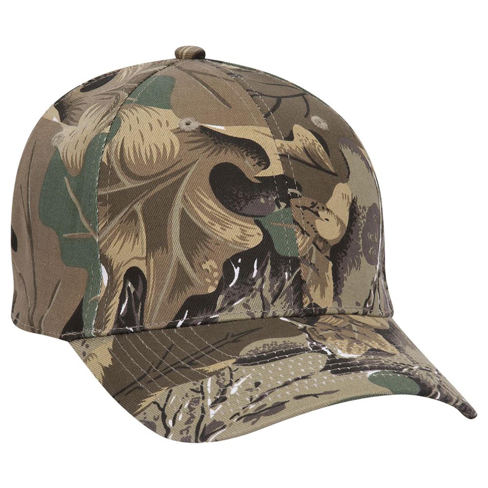 Custom Embroidered or DTF Printed - OTTO CAP® OTTO FLEX® Fitted Camouflage 6 Panel Low Profile Baseball Cap