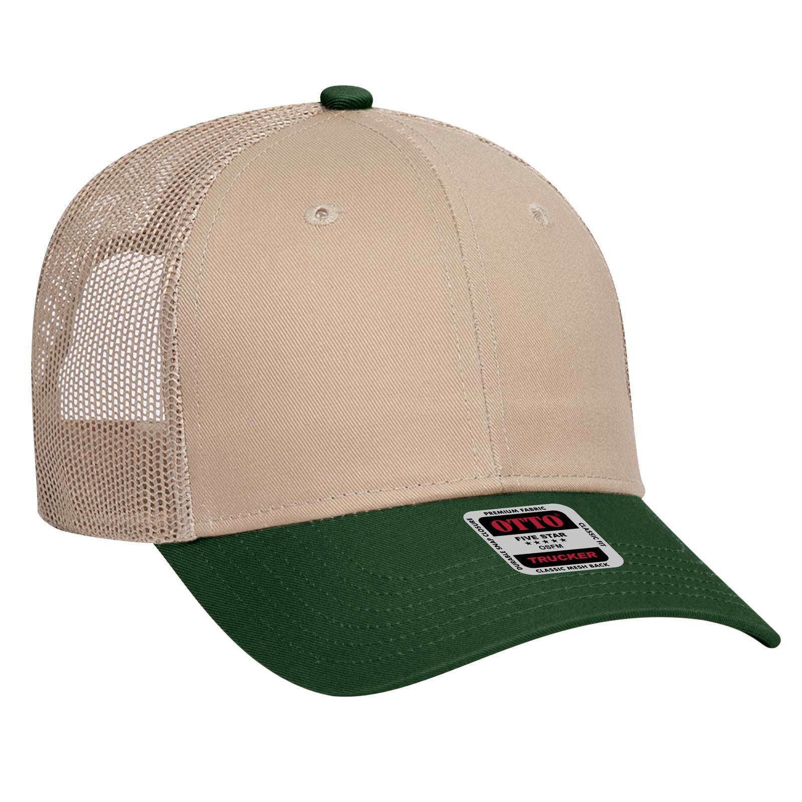 Custom Embroidered or DTF Printed - OTTO CAP® 6 Panel Low Profile Mesh Back Trucker Hat