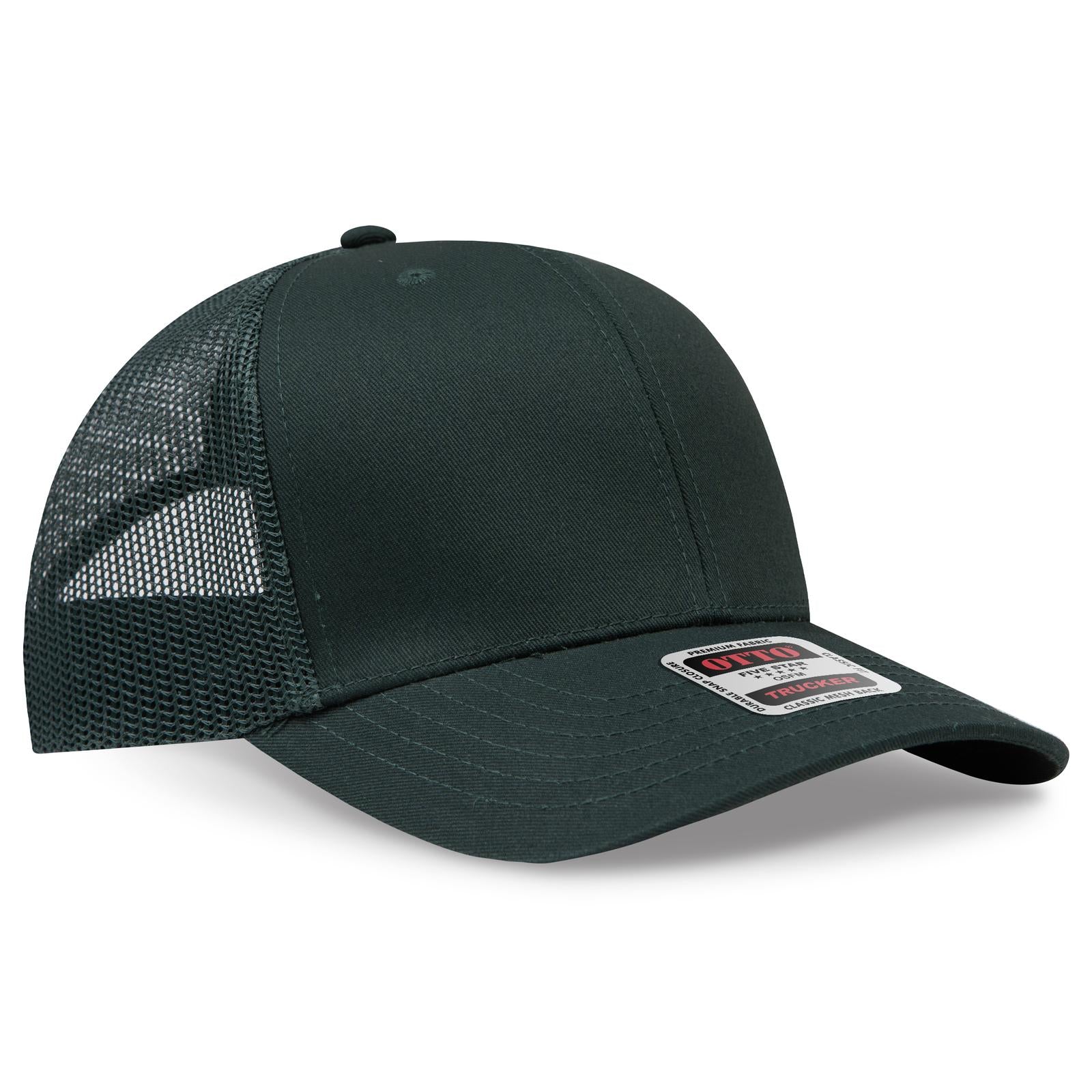 Custom Embroidered or DTF Printed - OTTO CAP® 6 Panel Mid Profile Mesh Back Trucker Hat