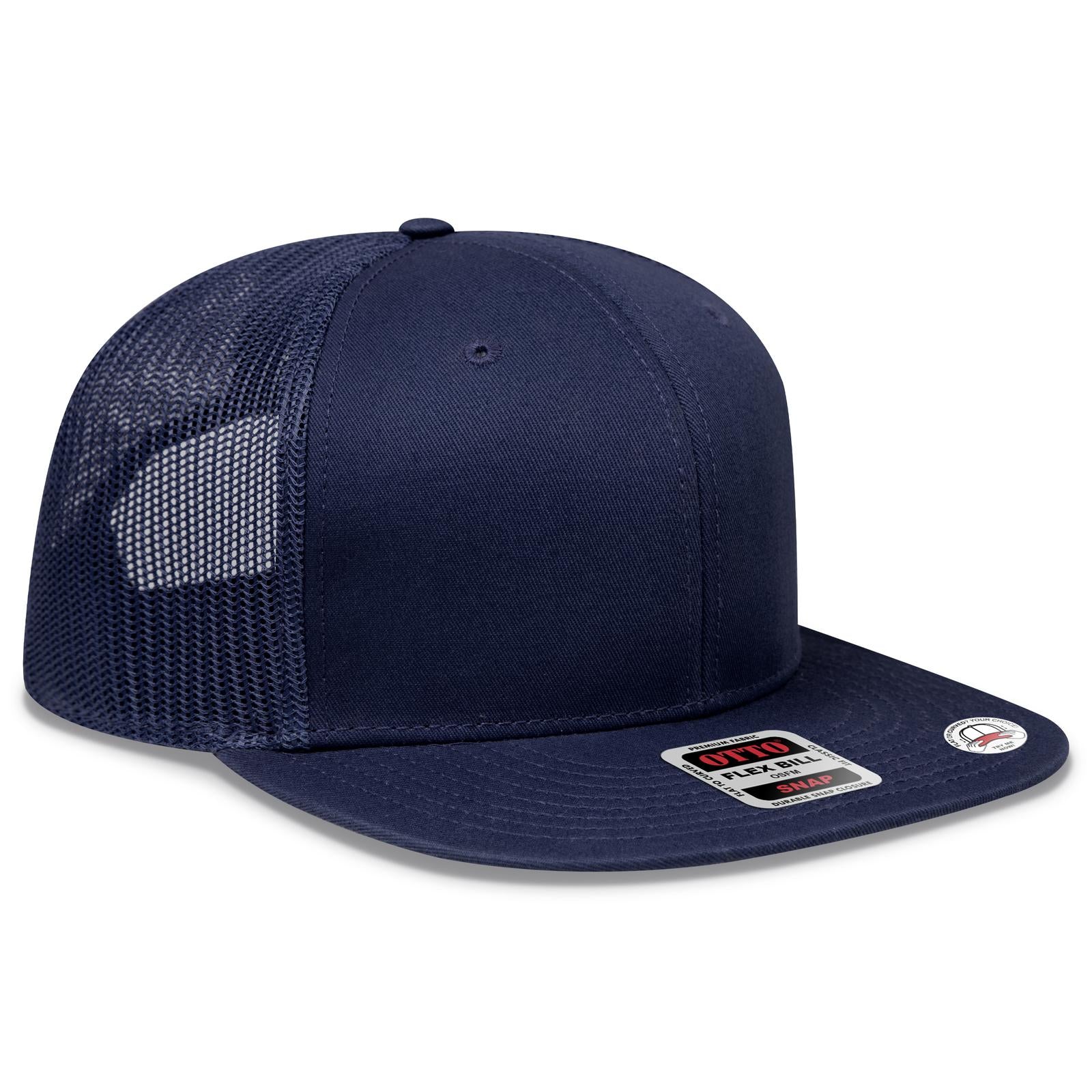 Custom Embroidered or DTF Printed - OTTO CAP® OTTO SNAP 6 Panel Pro Style Mesh Back Trucker Snapback Hat