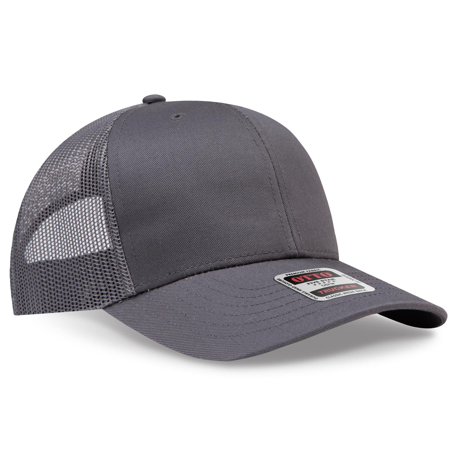 Custom Embroidered or DTF Printed - OTTO CAP® 6 Panel Mid Profile Mesh Back Trucker Hat