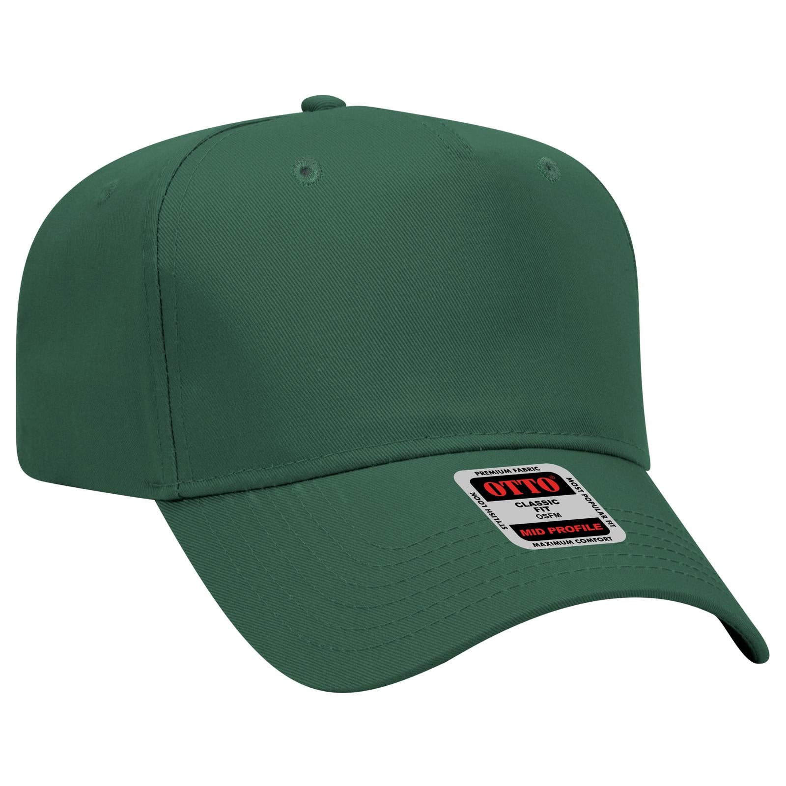 Custom Embroidered - OTTO CAP 5 Panel Mid Profile Baseball Cap
