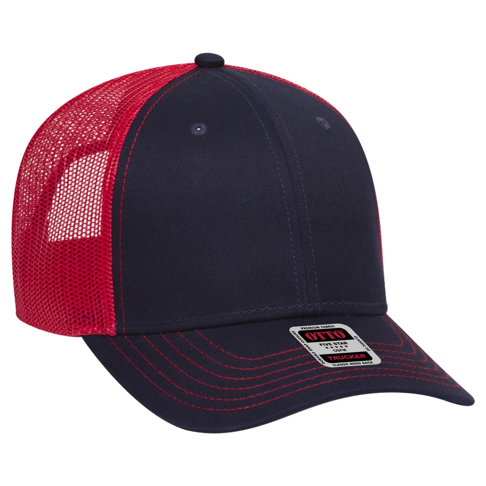 Custom Embroidered - OTTO CAP 6 Panel Low Profile Mesh Back Trucker Hat