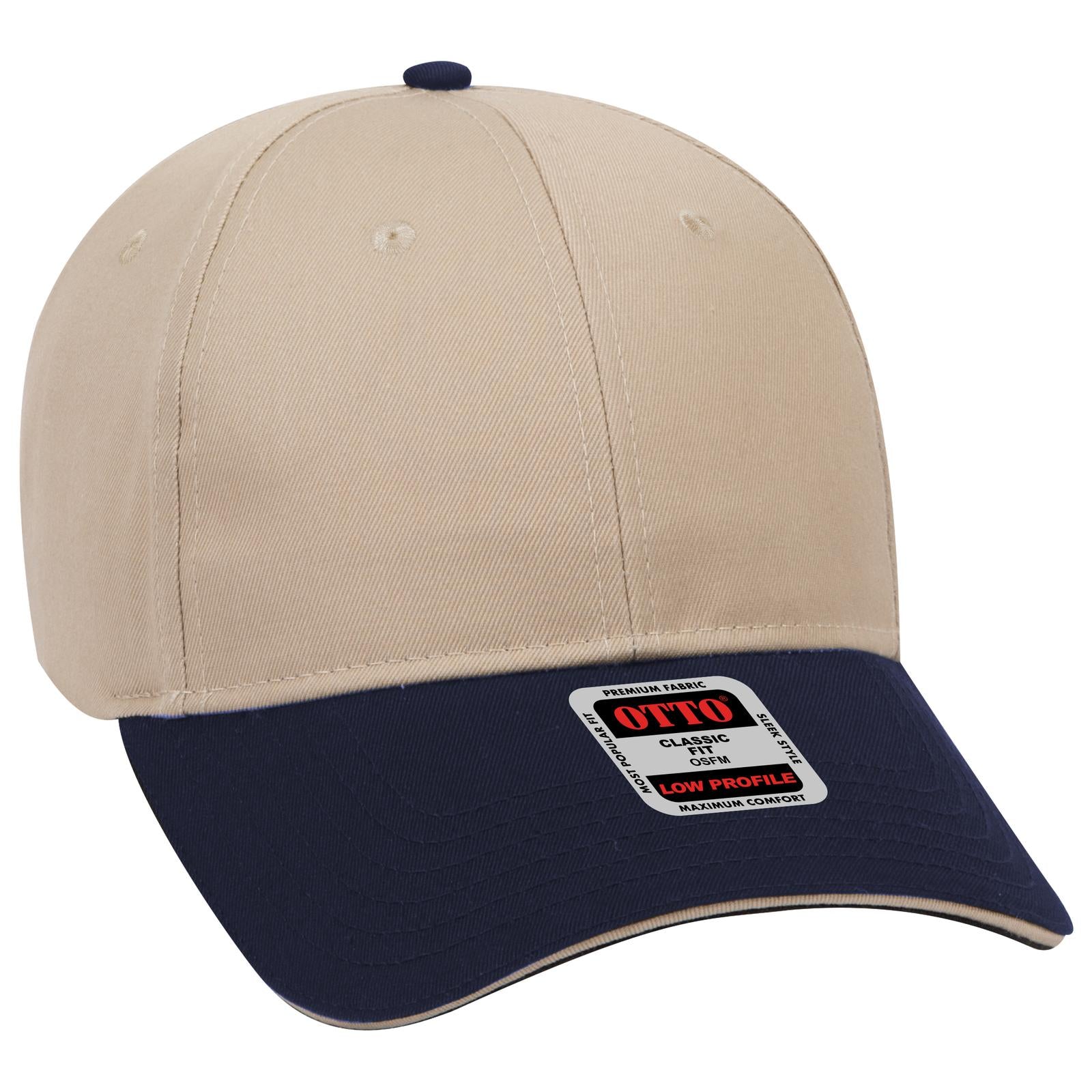 Custom Embroidered or DTF Printed - OTTO CAP® 6 Panel Low Profile Baseball Cap