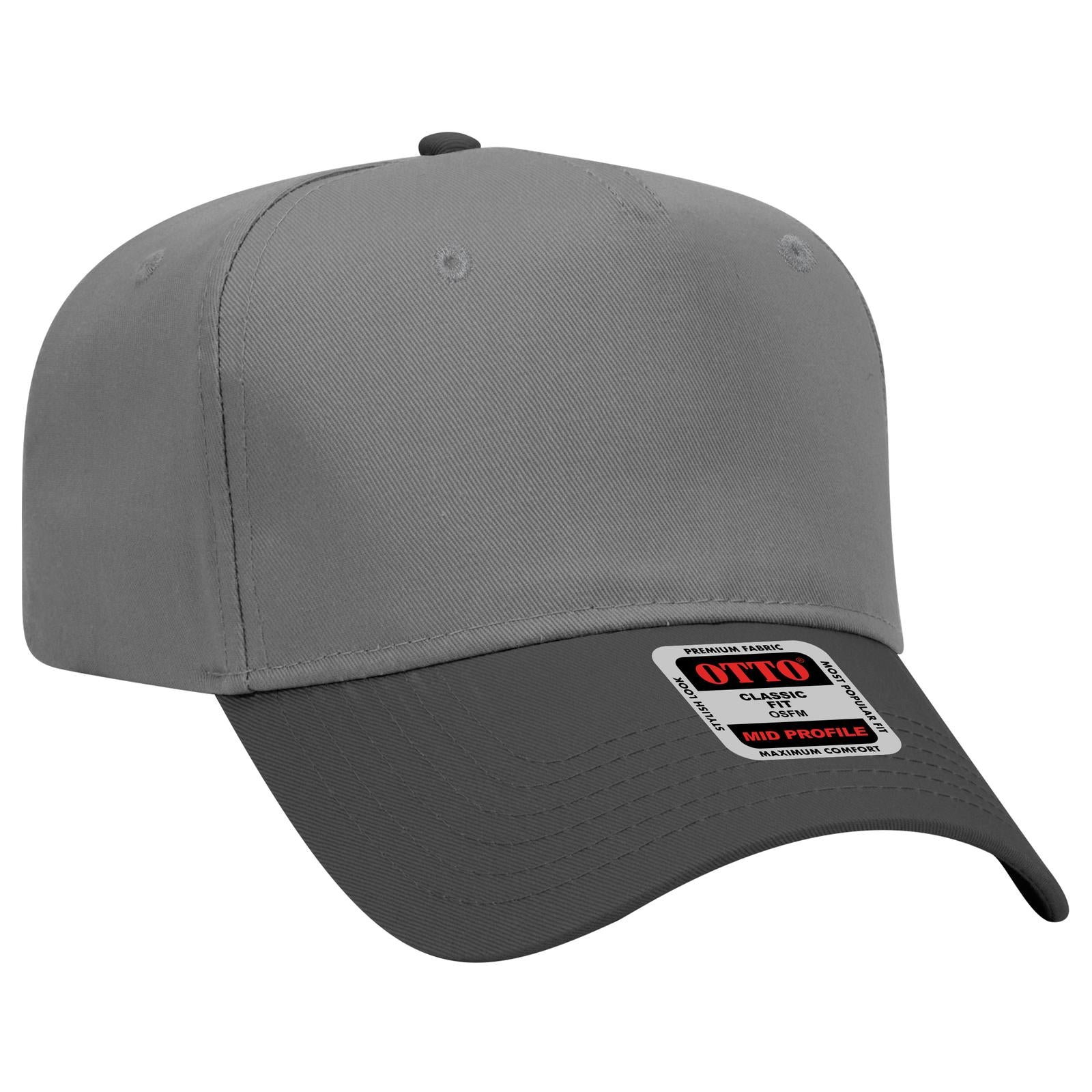 Custom Embroidered - OTTO CAP 5 Panel Mid Profile Baseball Cap