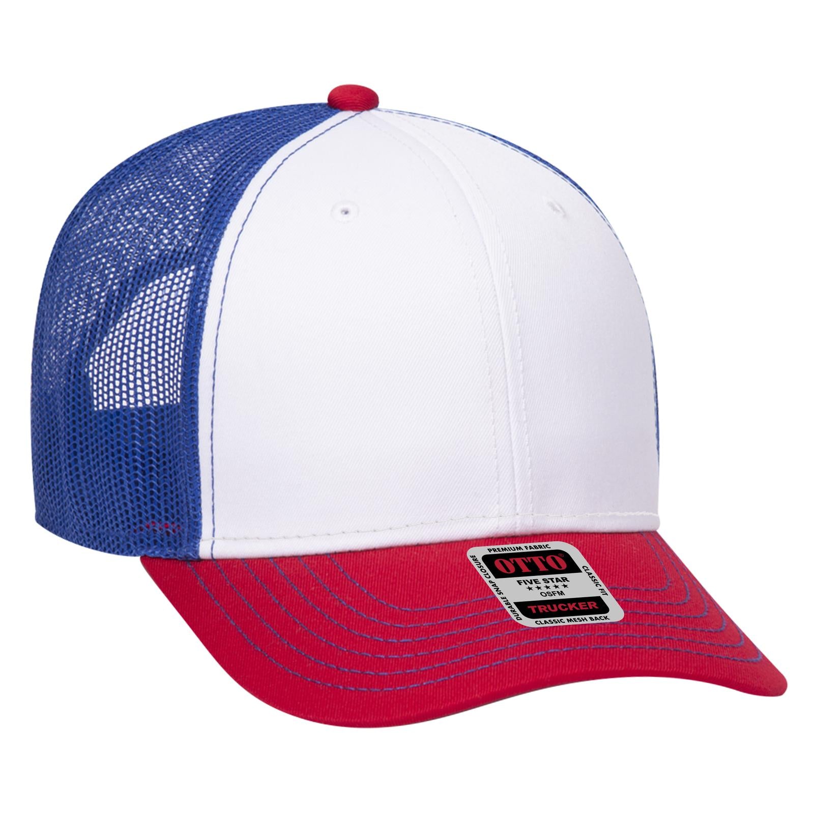 Custom Embroidered - OTTO CAP 6 Panel Low Profile Mesh Back Trucker Hat