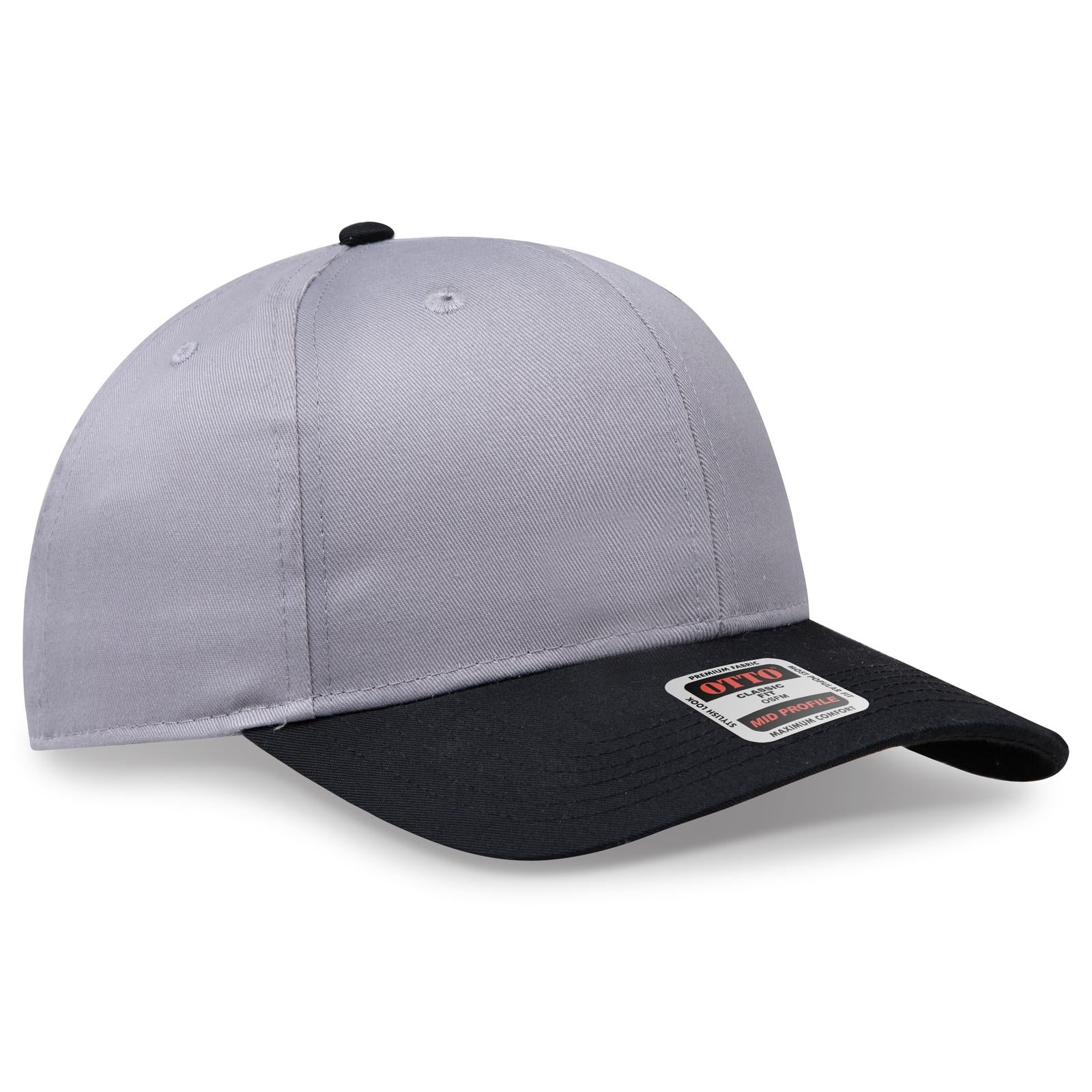 Custom Embroidered or DTF Printed - OTTO CAP® 6 Panel Mid Profile Baseball Cap