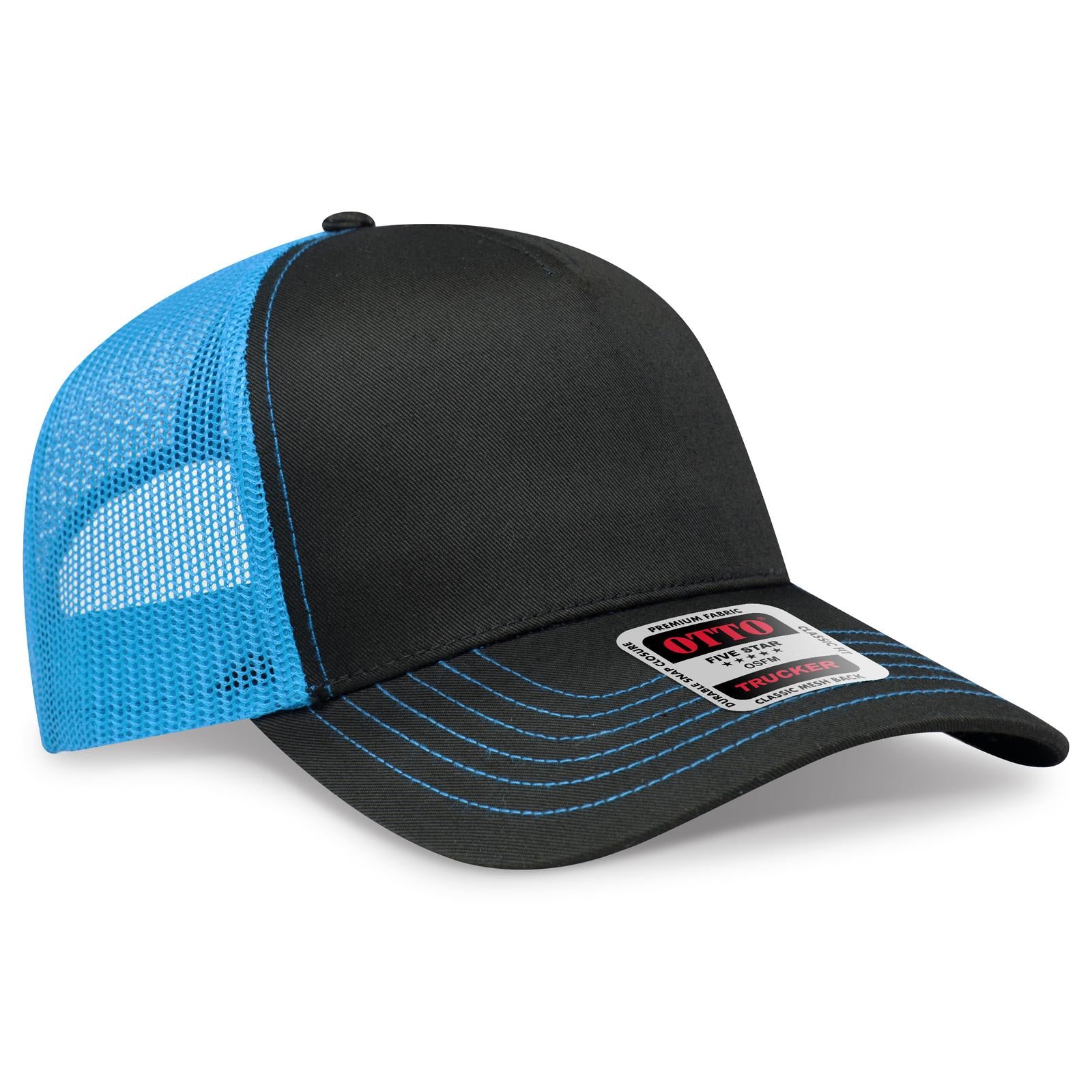 Custom Embroidered or DTF Printed - OTTO CAP® 5 Panel Low Profile Mesh Back Trucker Hat