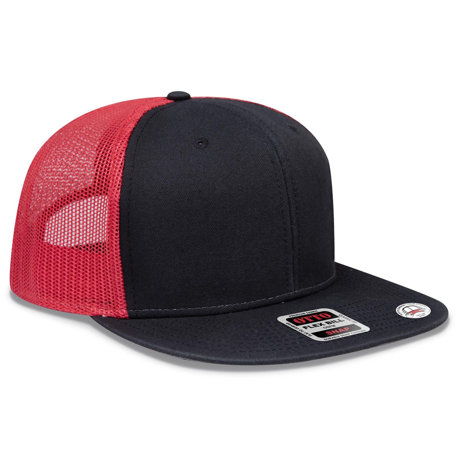 Custom Embroidered or DTF Printed - OTTO CAP® OTTO SNAP 6 Panel Pro Style Mesh Back Trucker Snapback Hat