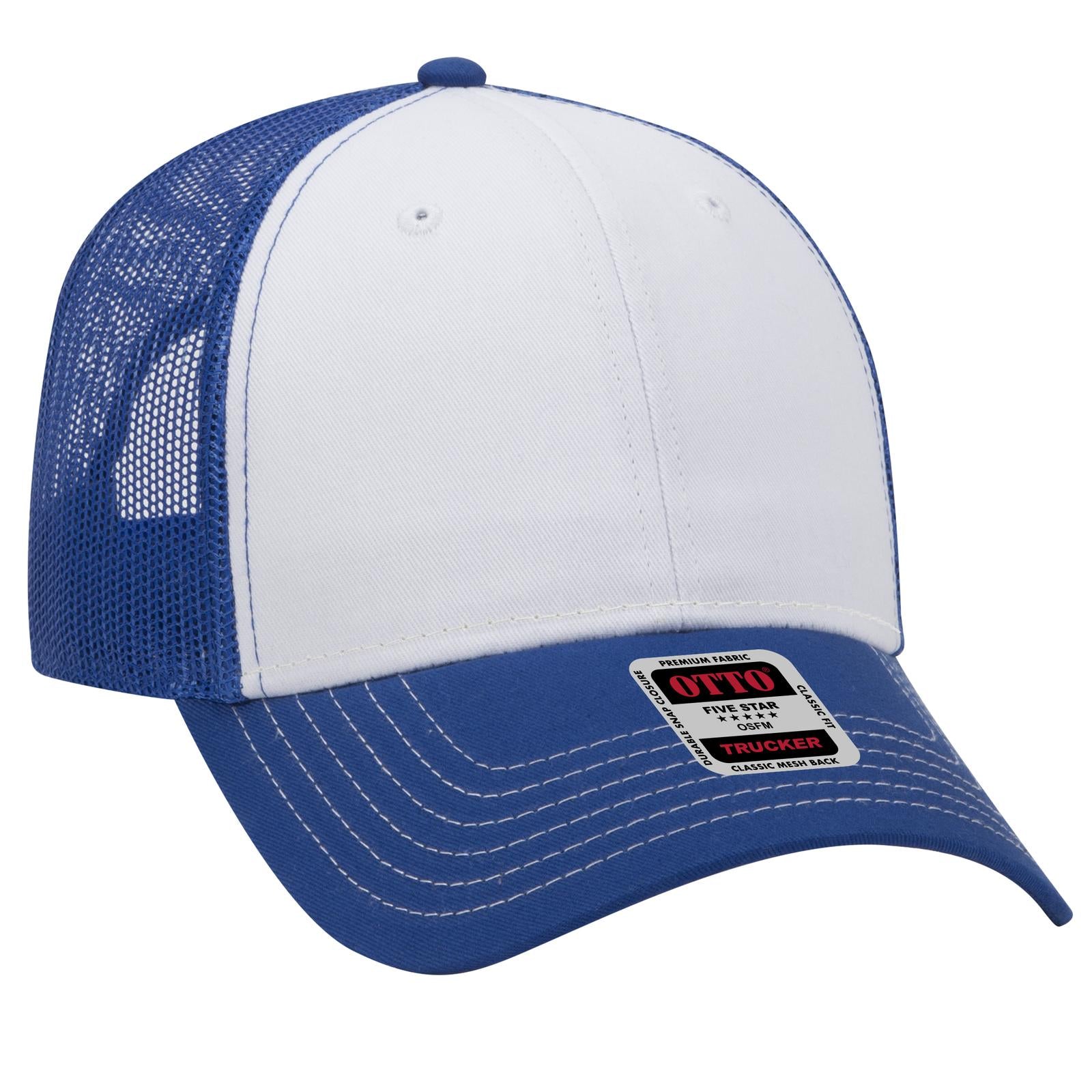 Custom Embroidered - OTTO CAP 6 Panel Low Profile Mesh Back Trucker Hat