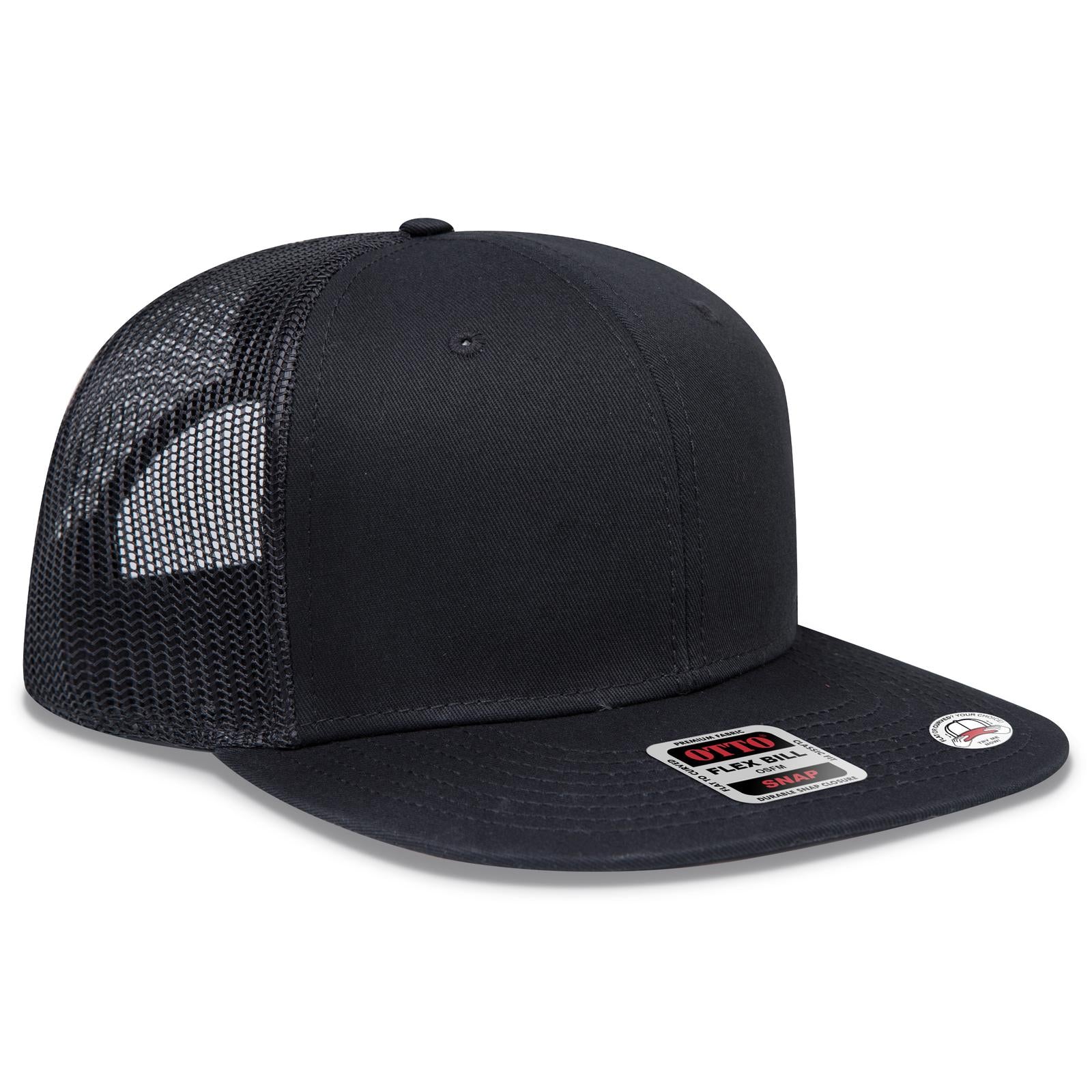 Custom Embroidered or DTF Printed - OTTO CAP® OTTO SNAP 6 Panel Pro Style Mesh Back Trucker Snapback Hat