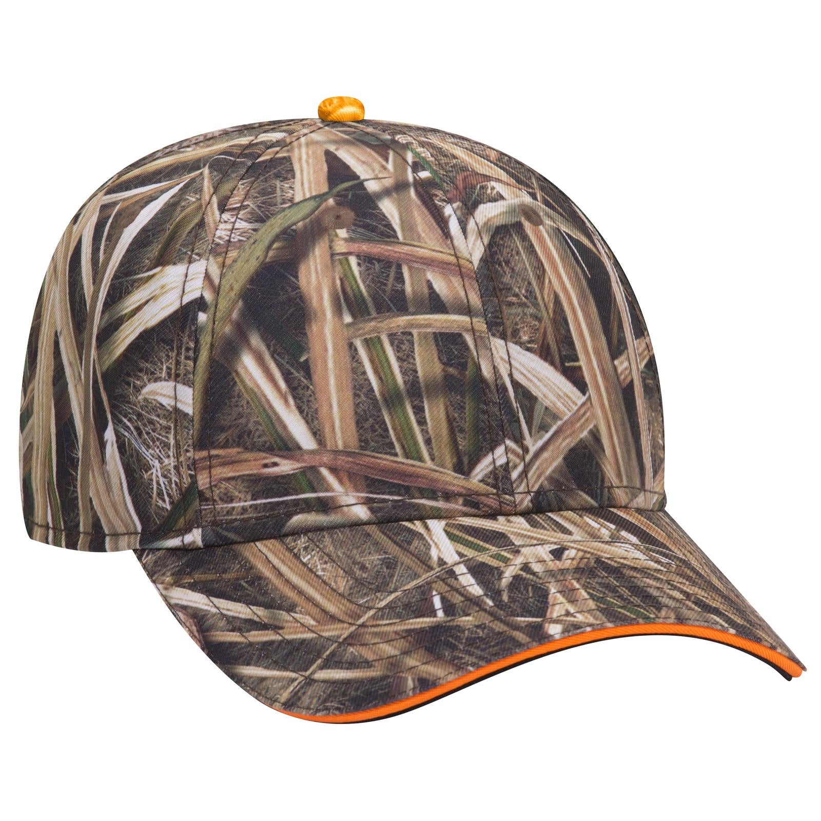 Custom Embroidered or DTF Printed - OTTO CAP® Mossy Oak Camouflage Sandwich Visor 6 Panel Low Profile Baseball Cap