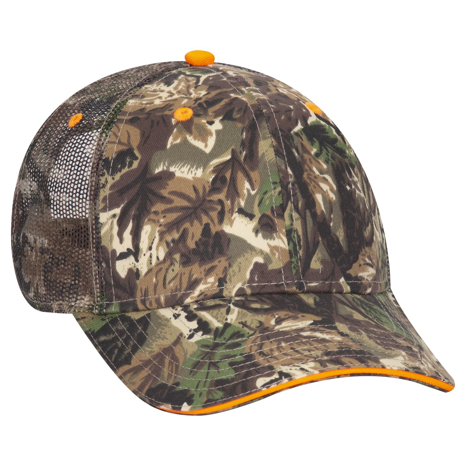 Custom Embroidered or DTF Printed - OTTO CAP® Camouflage 6 Panel Low Profile Mesh Back Trucker Hat