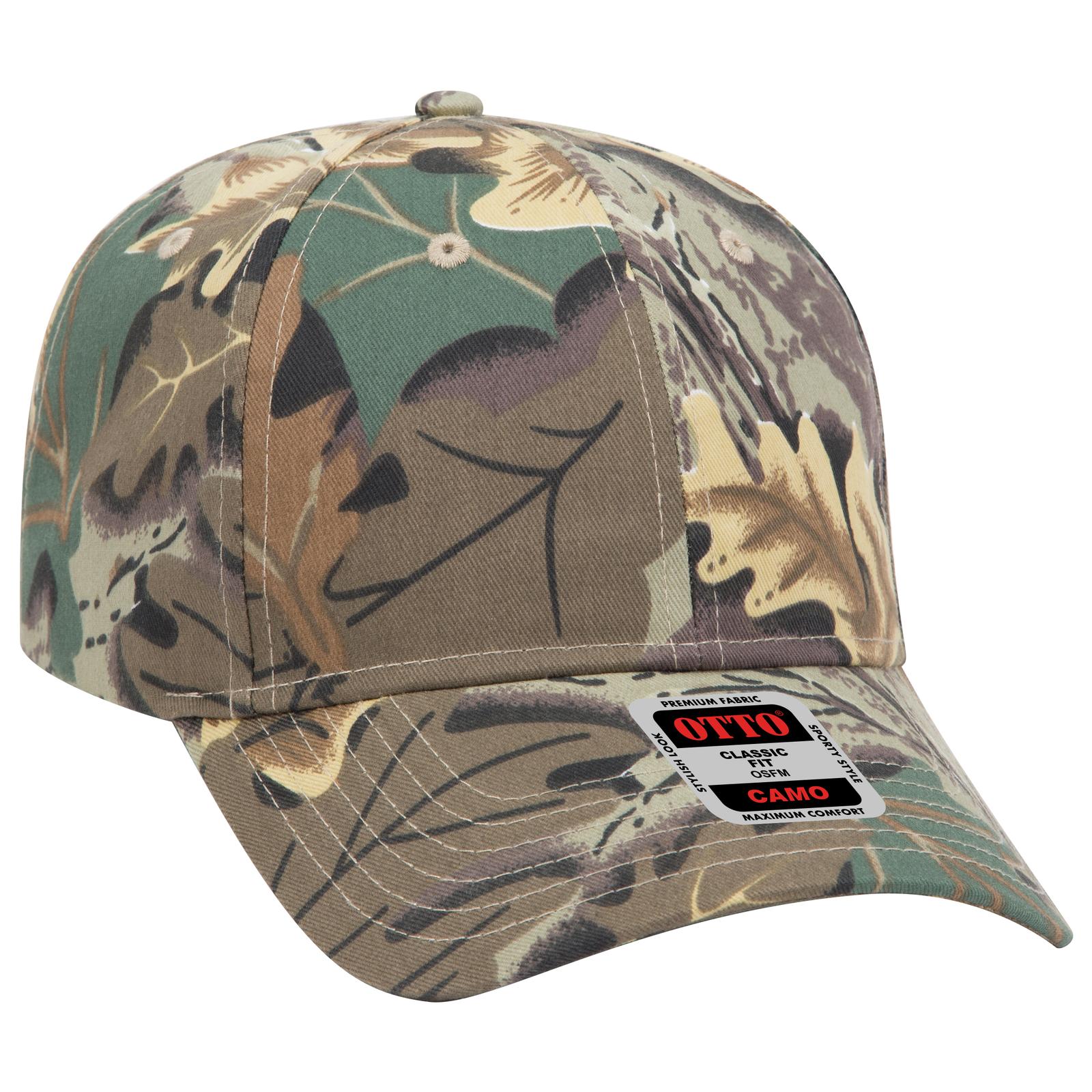 Custom Embroidered or DTF Printed - OTTO CAP® Camouflage 6 Panel Low Profile Baseball Cap