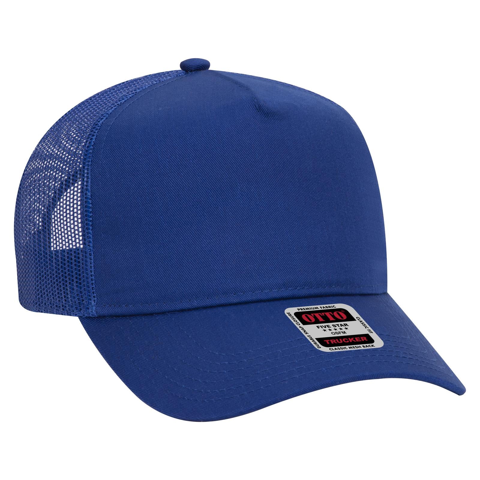 Custom Embroidered - OTTO CAP 5 Panel Mid Profile Mesh Back Trucker Hat