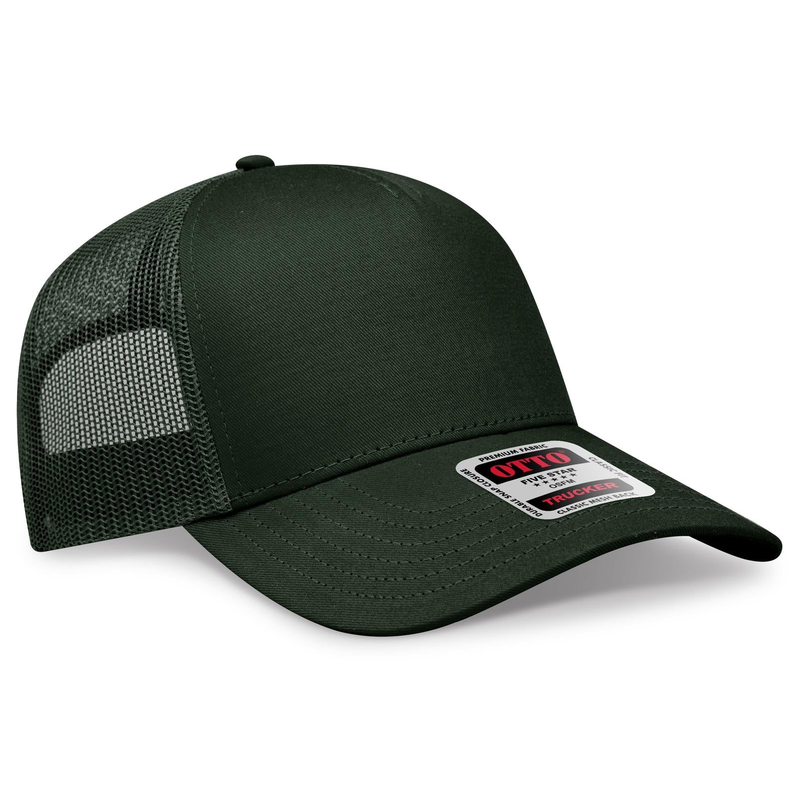 Custom Embroidered or DTF Printed - OTTO CAP® 5 Panel Low Profile Mesh Back Trucker Hat