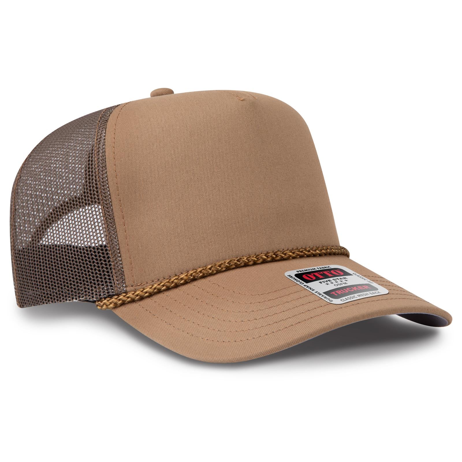 Custom Embroidered or DTF Printed - OTTO CAP® 5 Panel Mid Profile Mesh Back Trucker Hat