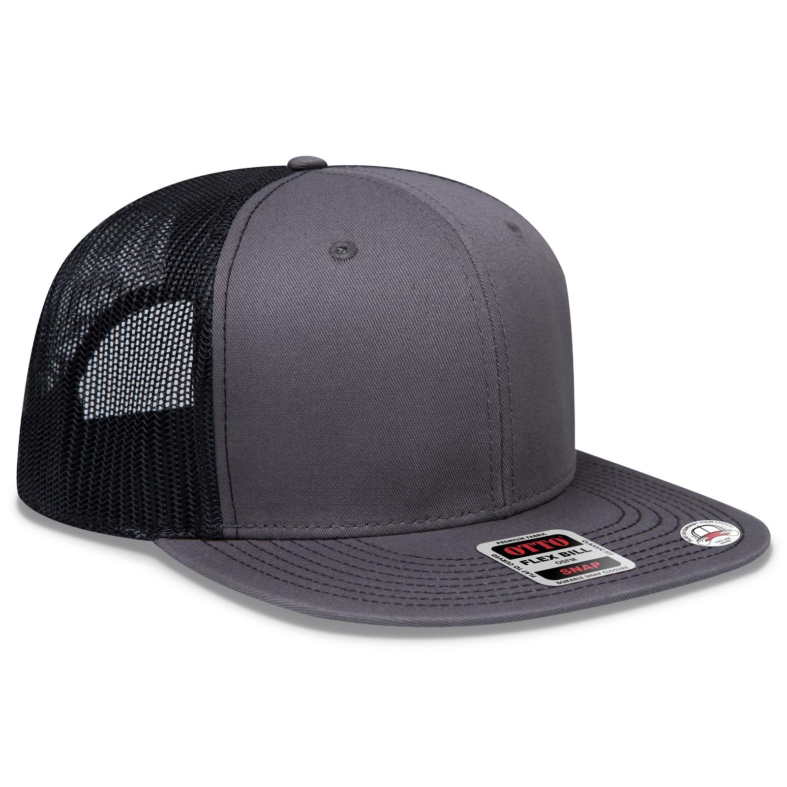 Custom Embroidered or DTF Printed - OTTO CAP® OTTO SNAP 6 Panel Pro Style Mesh Back Trucker Snapback Hat
